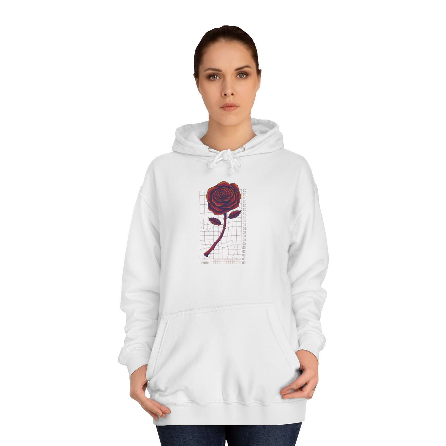 Elegant Rose Unisex College Hoodie - Stylish Floral Design for Casual Wear