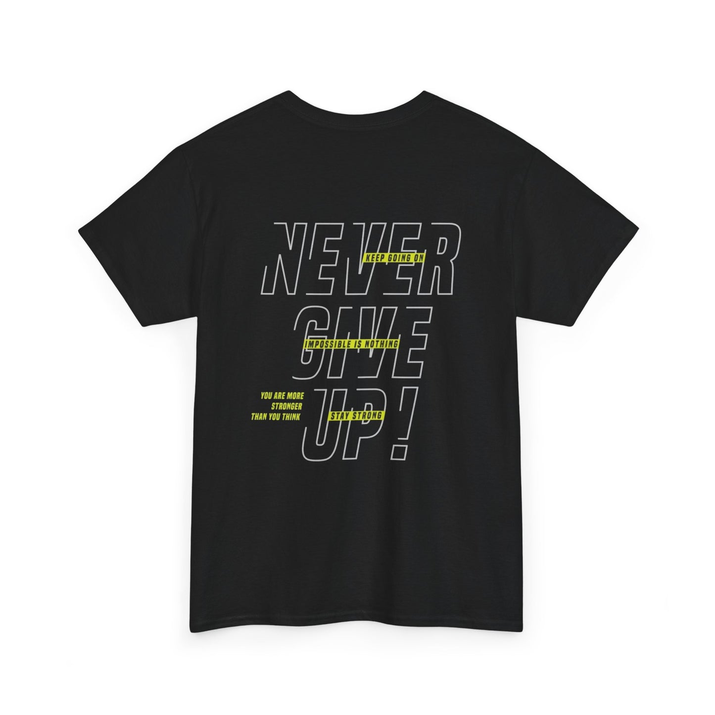 Motivational Unisex Heavy Cotton Tee - "Never Give Up!" Inspirational Shirt