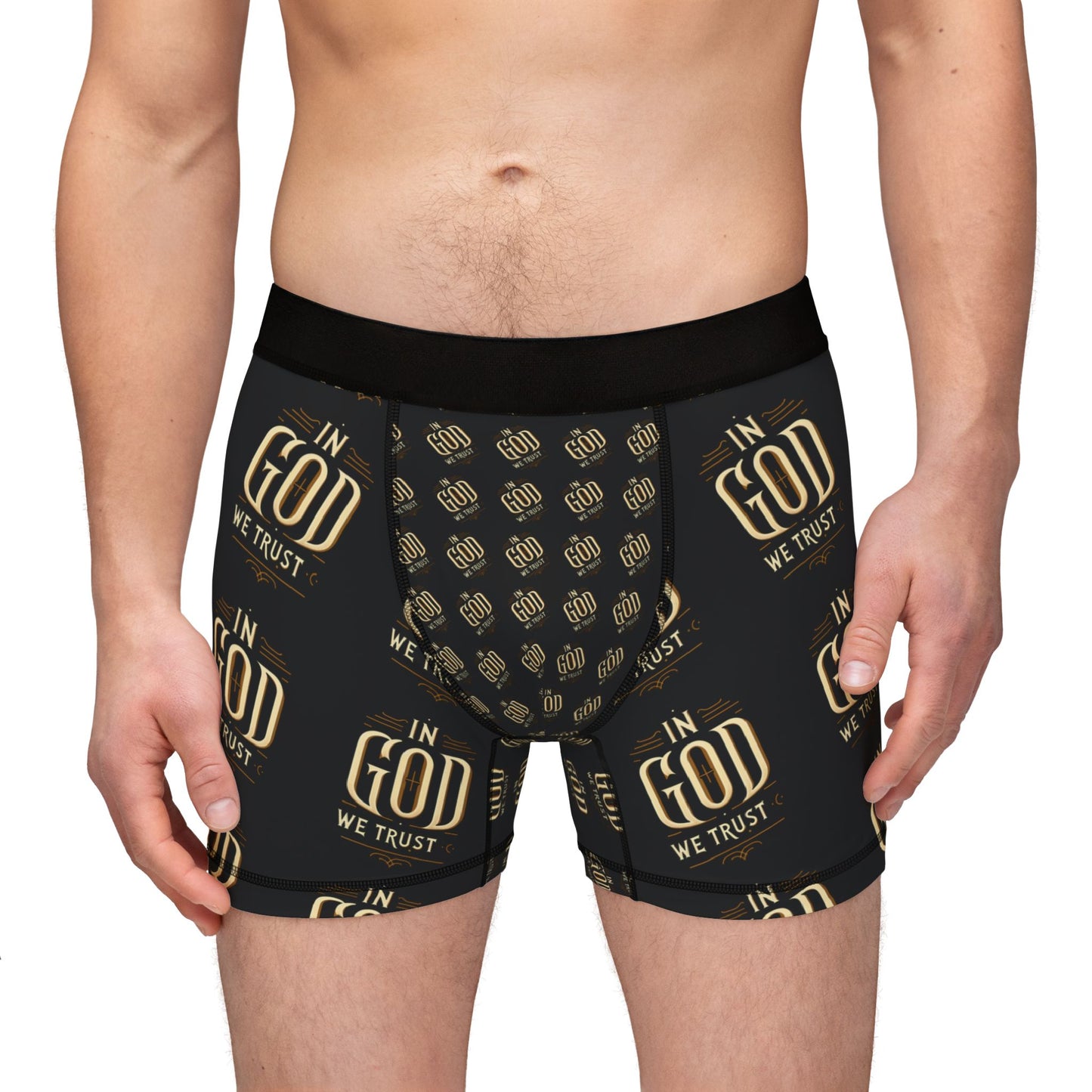 Stylish Men's Boxers with 'GOD' Design - Comfortable & Trendy Underwear