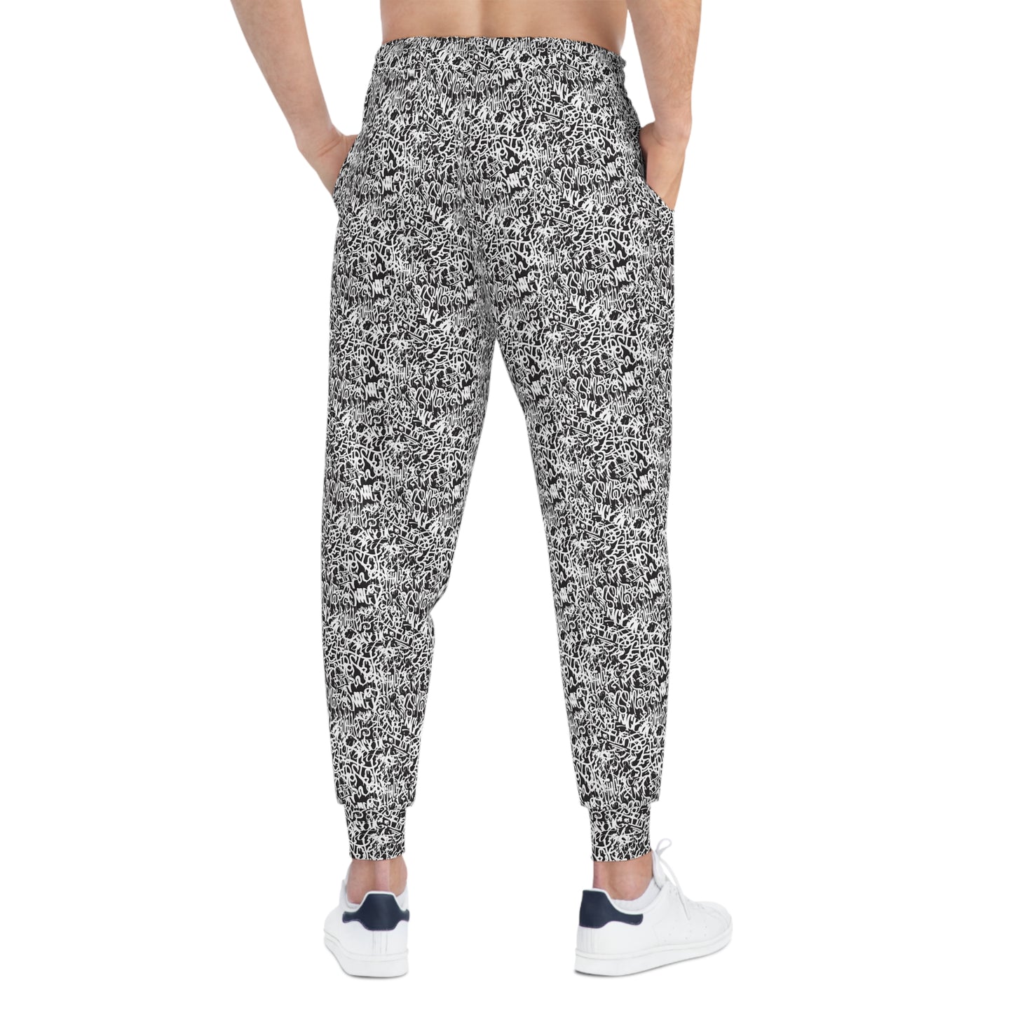 Stylish Black & White Athletic Joggers for Active Lifestyle