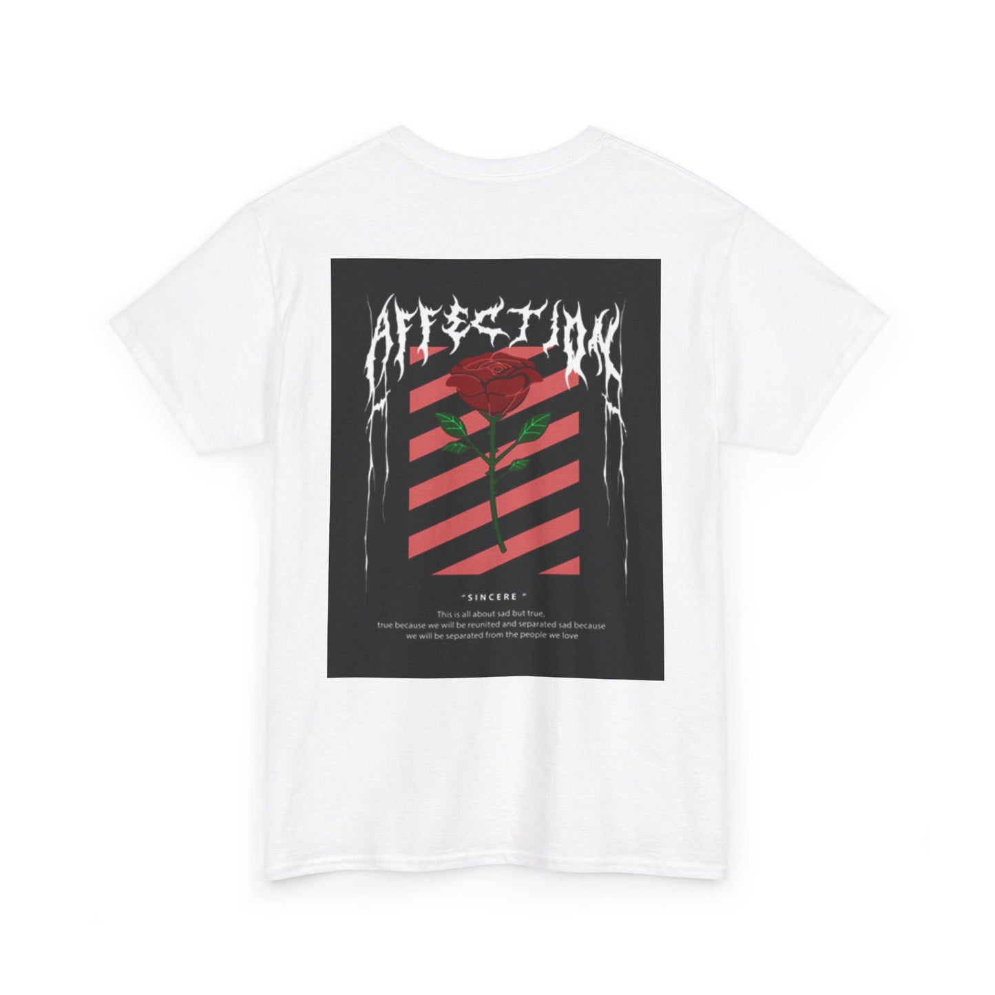 Unisex Heavy Cotton Tee - Affection Graphic Tee with Rose Design