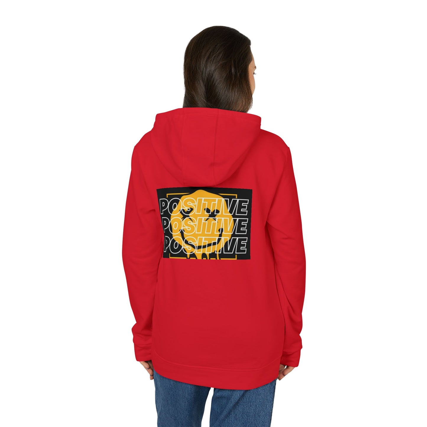 Unisex Fleece Hoodie with Positive Vibes Design