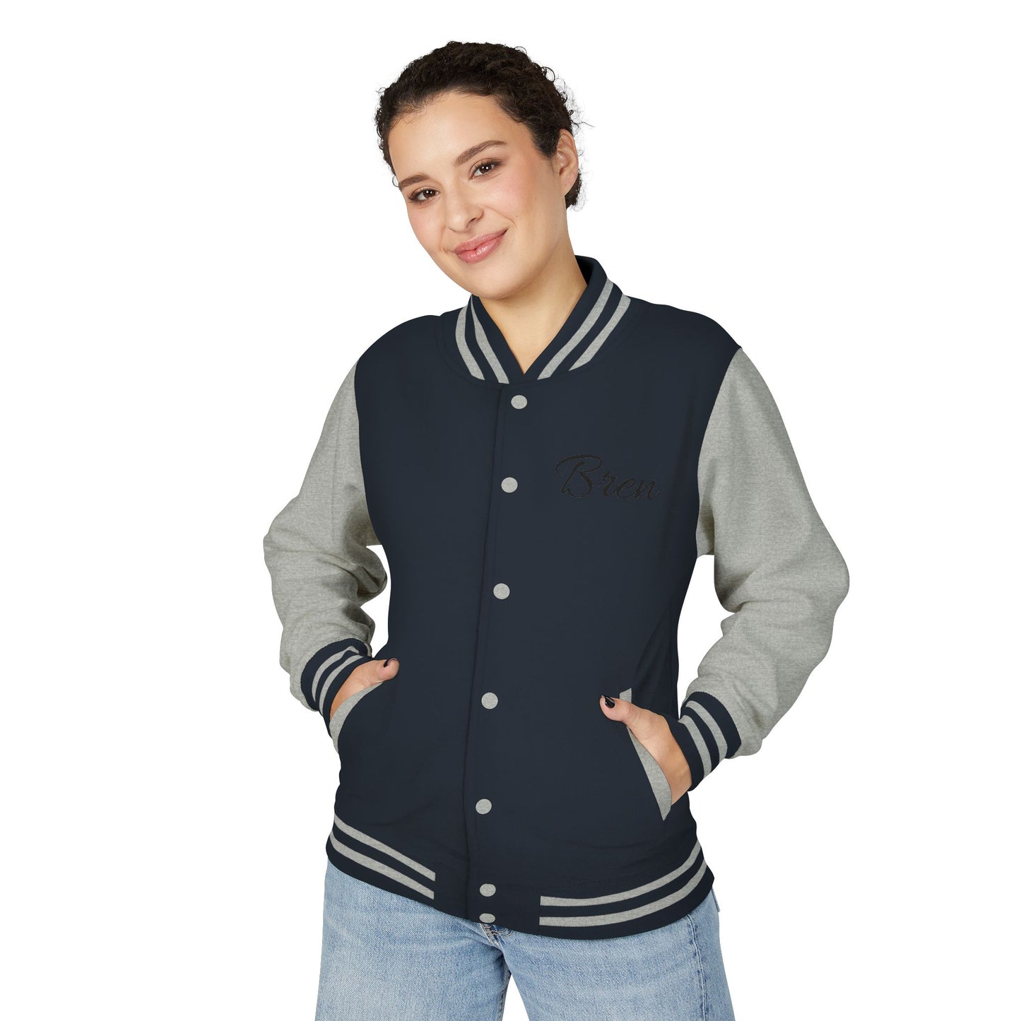 Unisex Heavyweight Letterman Jacket - Stay Strong, Never Give Up