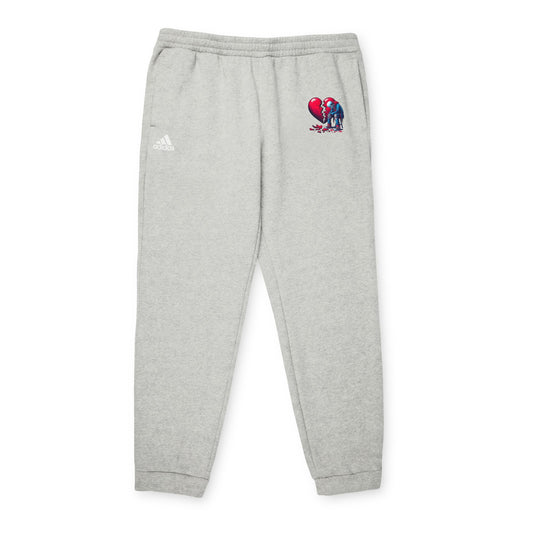 Cozy Adidas Unisex Fleece Joggers with Heart Design - Perfect for Casual Comfort