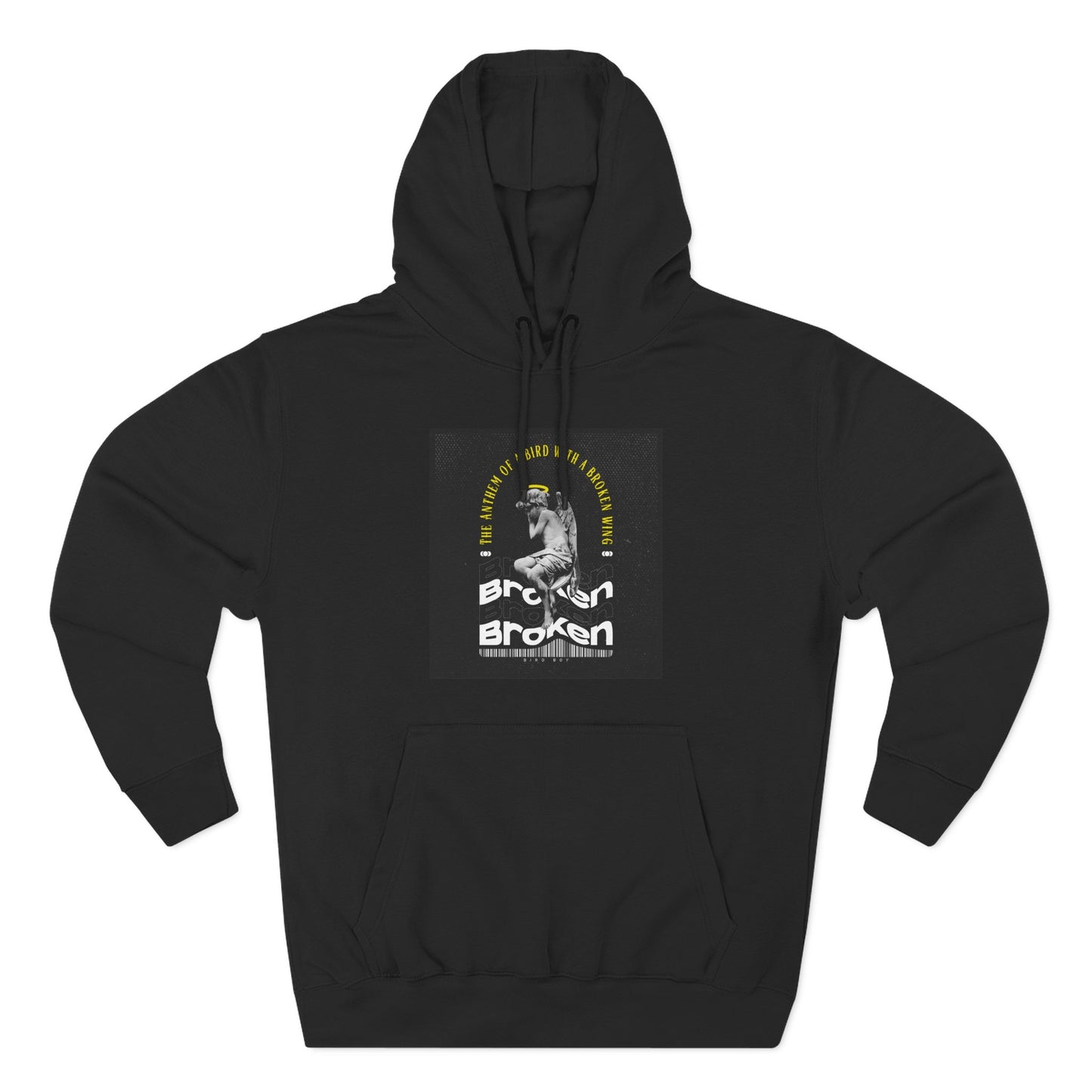 Inspirational Three-Panel Fleece Hoodie - 'Broken Yet Unbroken'