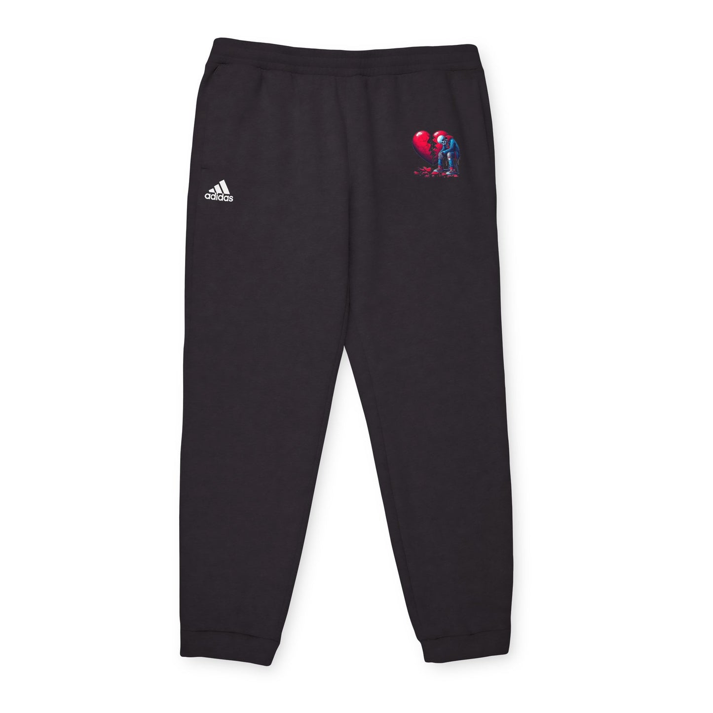 Cozy Adidas Unisex Fleece Joggers with Heart Design - Perfect for Casual Comfort