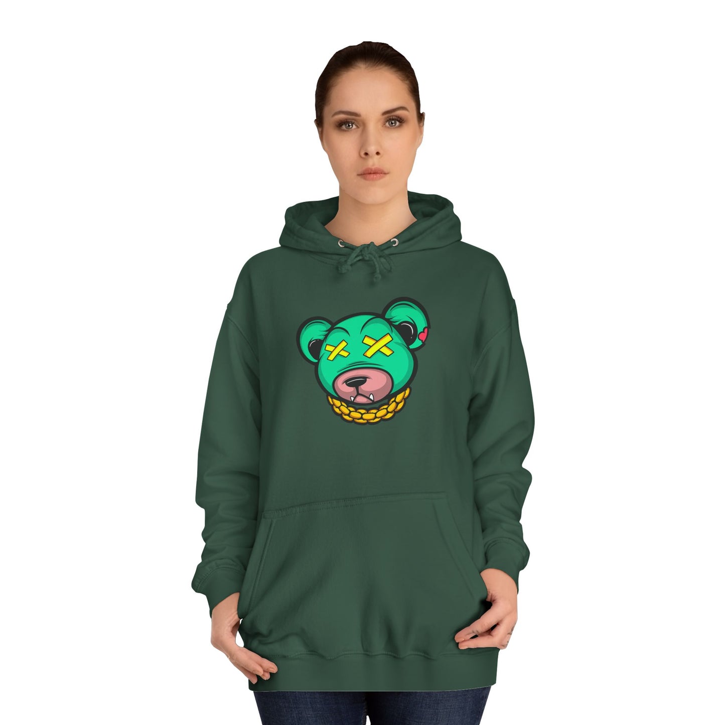 Cool Cartoon Bear Unisex College Hoodie