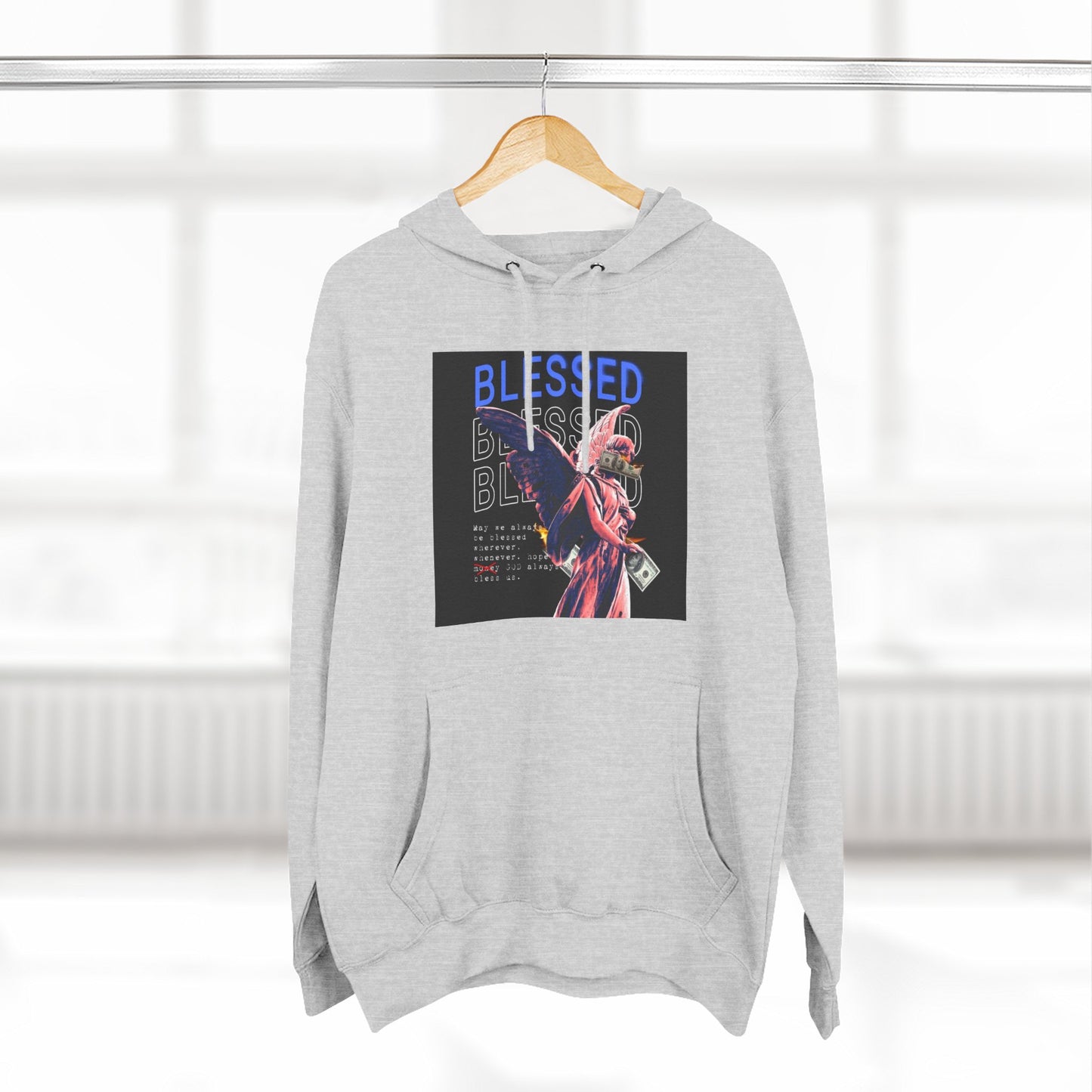 Blessed Three-Panel Fleece Hoodie - Cozy, Stylish Hoodie for Inspirational Comfort