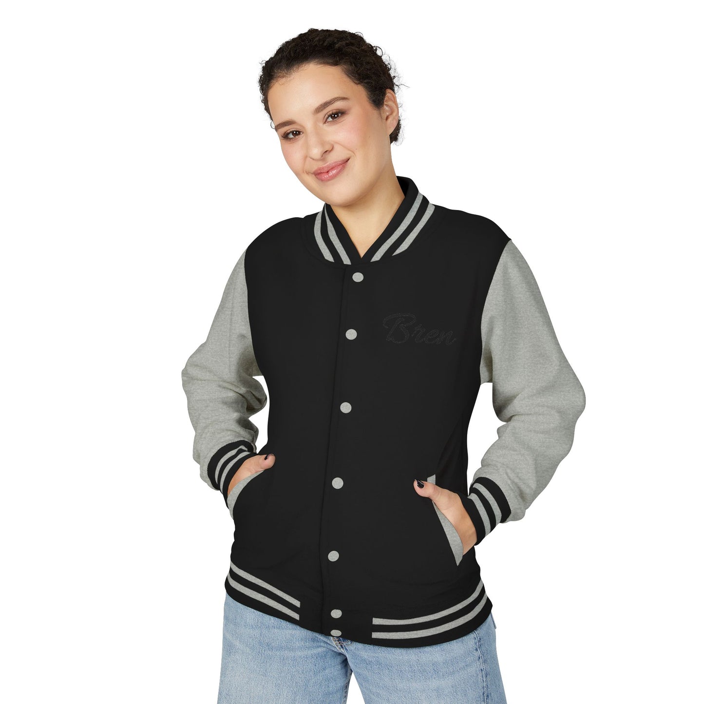 Unisex Heavyweight Letterman Jacket - Stay Strong, Never Give Up