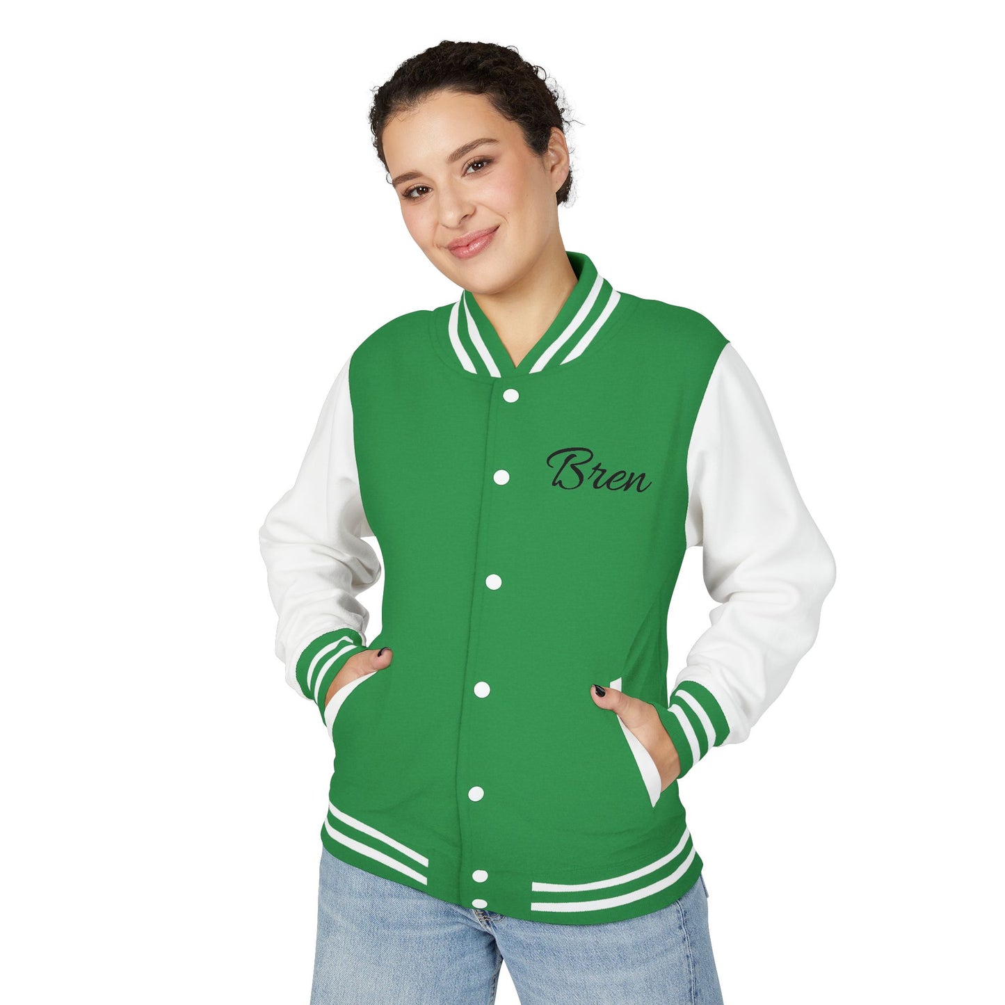 Unisex Heavyweight Letterman Jacket - Stay Strong, Never Give Up