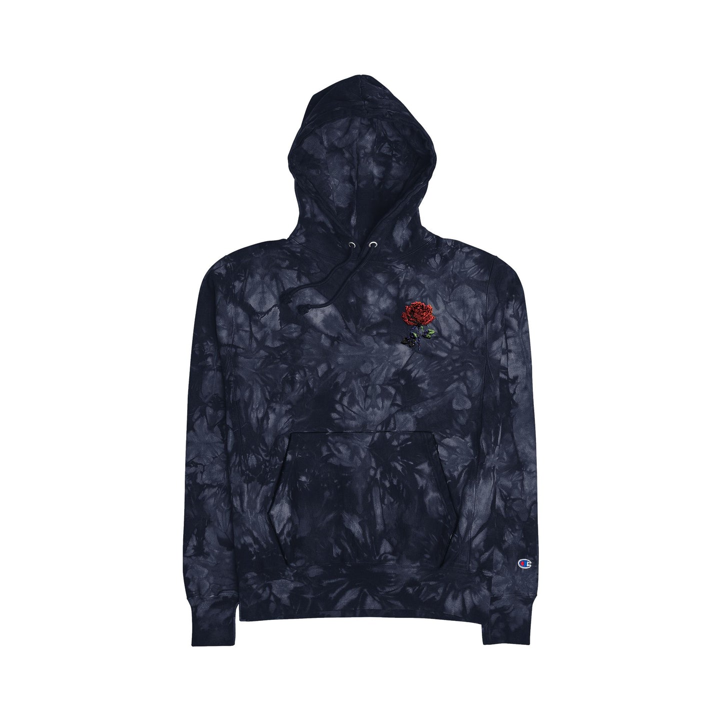 Unisex Champion Tie-Dye Hoodie with Embroidered Design - Cozy and Trendy Fashion