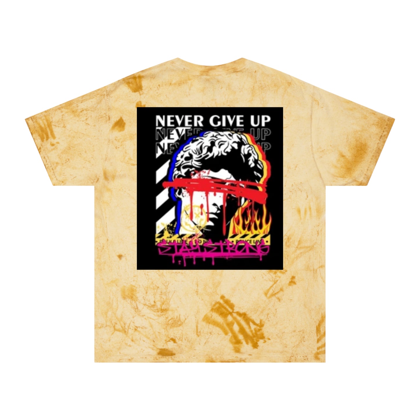 Unisex Color Blast Motivational T-Shirt - "Never Give Up" Design