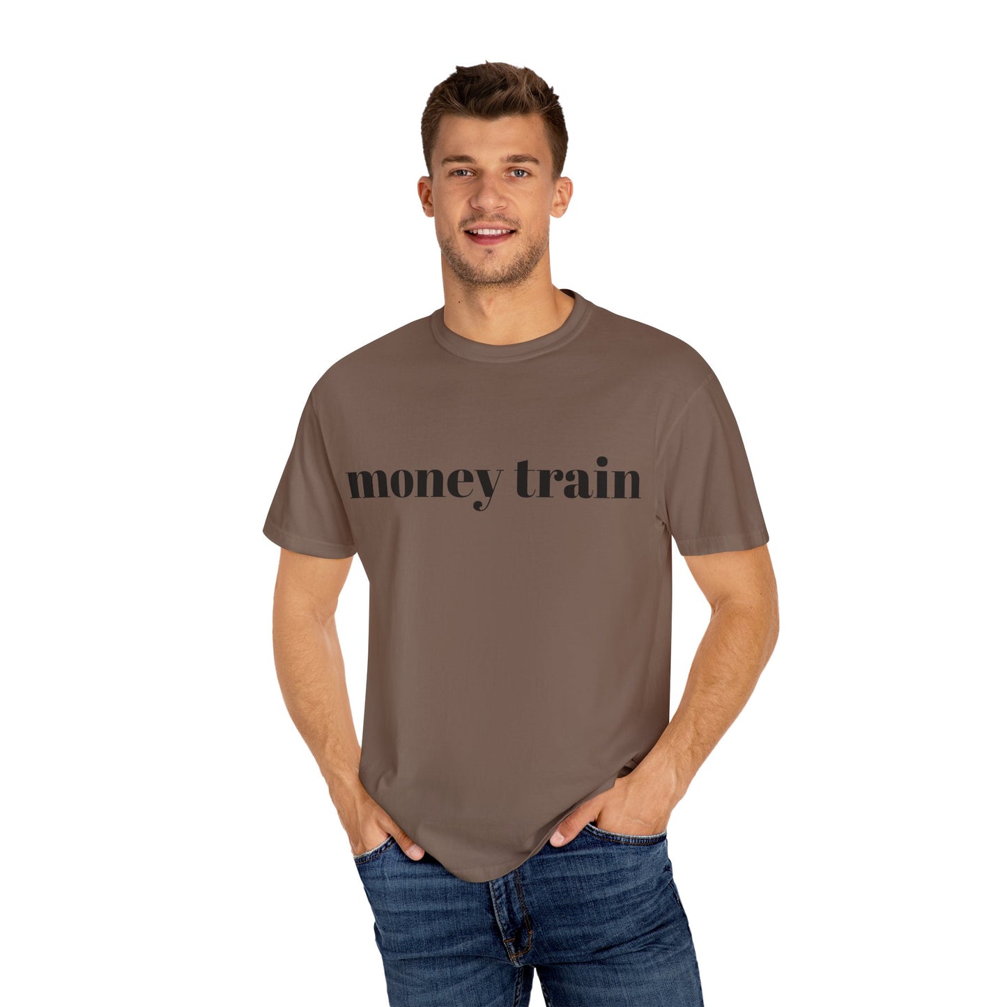 Money Train Unisex Garment-Dyed T-Shirt - Trendy Casual Wear for Money Enthusiasts