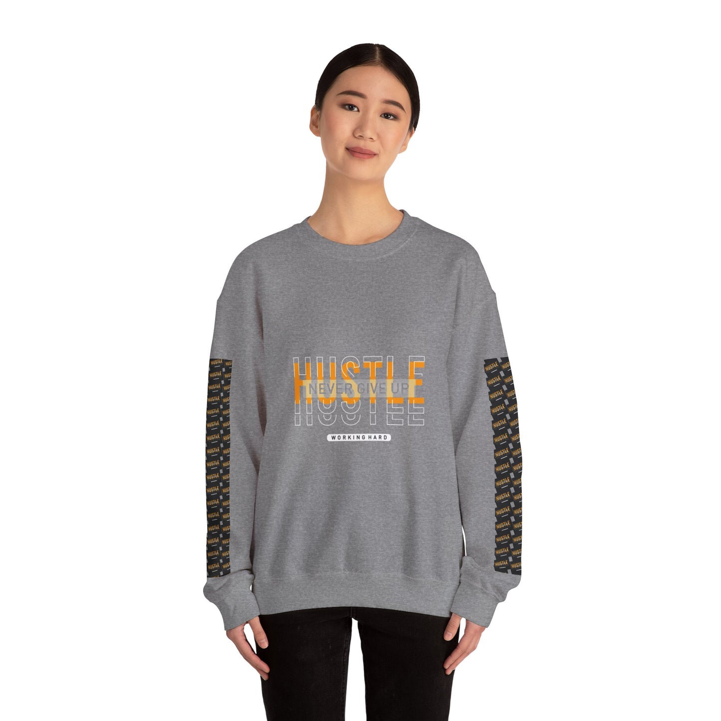 Hustle Crewneck Sweatshirt - Unisex Heavy Blend™ - Motivational Design