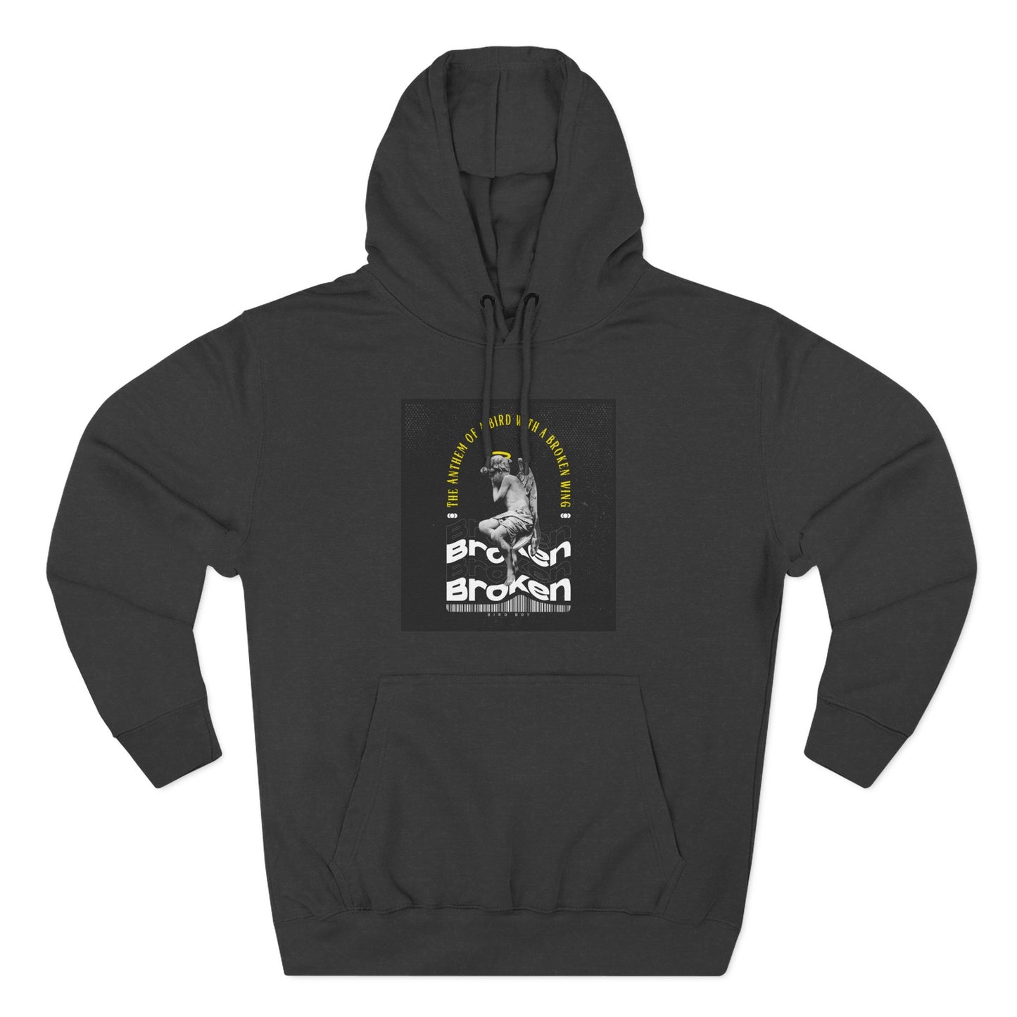 Inspirational Three-Panel Fleece Hoodie - 'Broken Yet Unbroken'