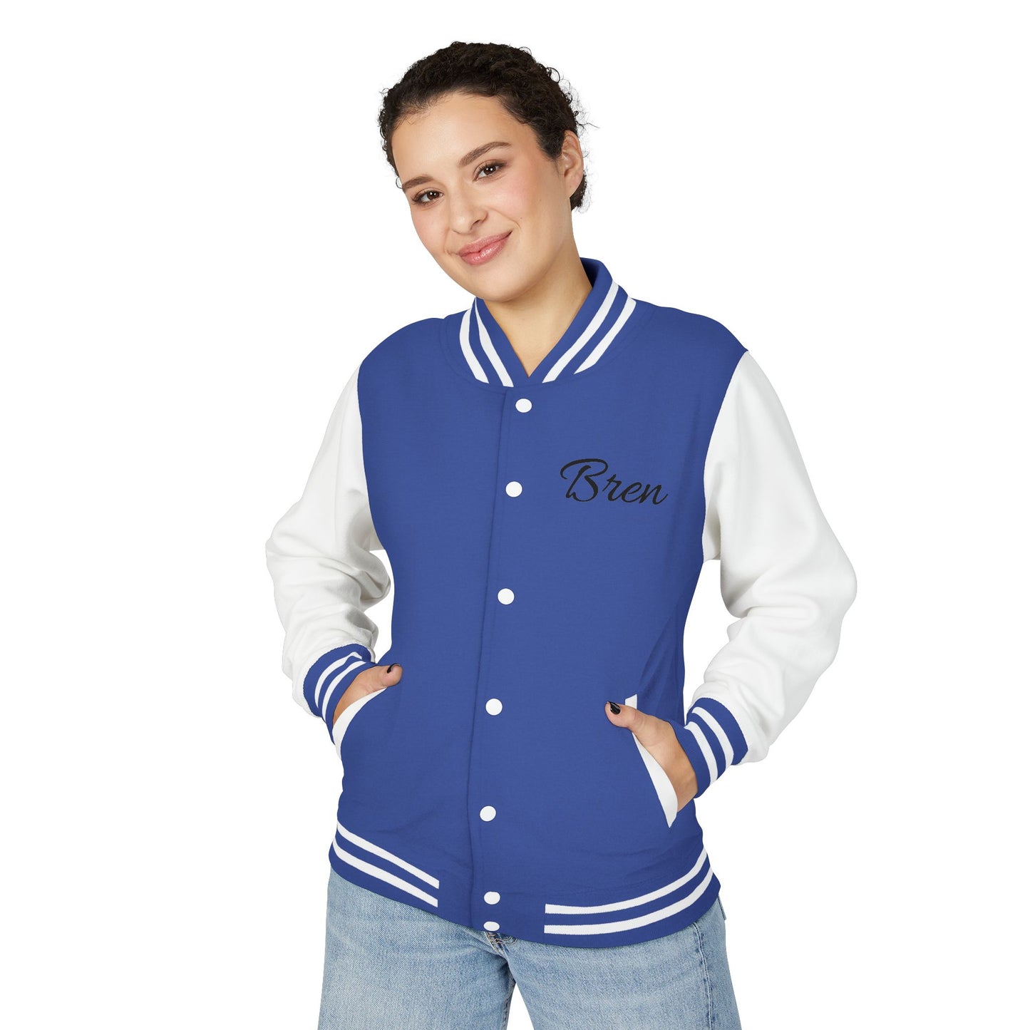 Unisex Heavyweight Letterman Jacket - Stay Strong, Never Give Up
