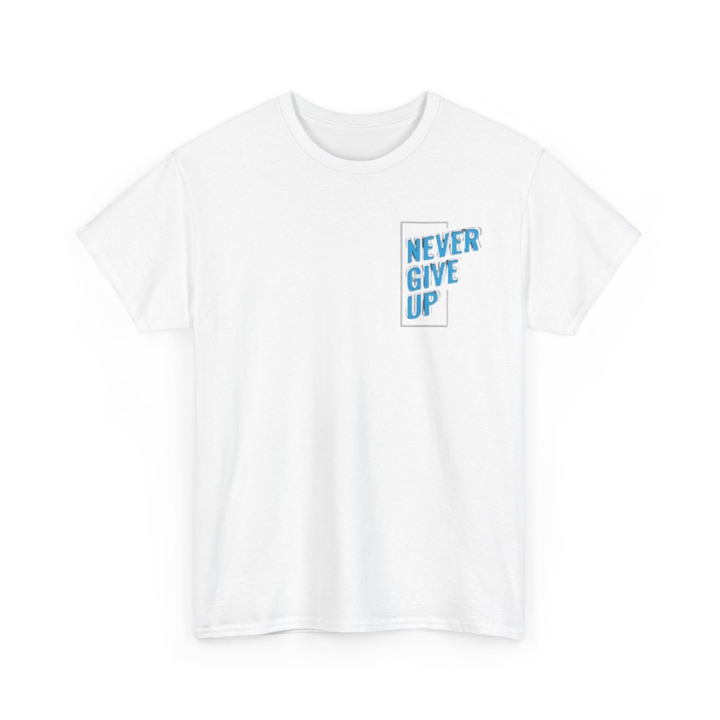 Motivational Unisex Heavy Cotton Tee - 'Never Give Up'