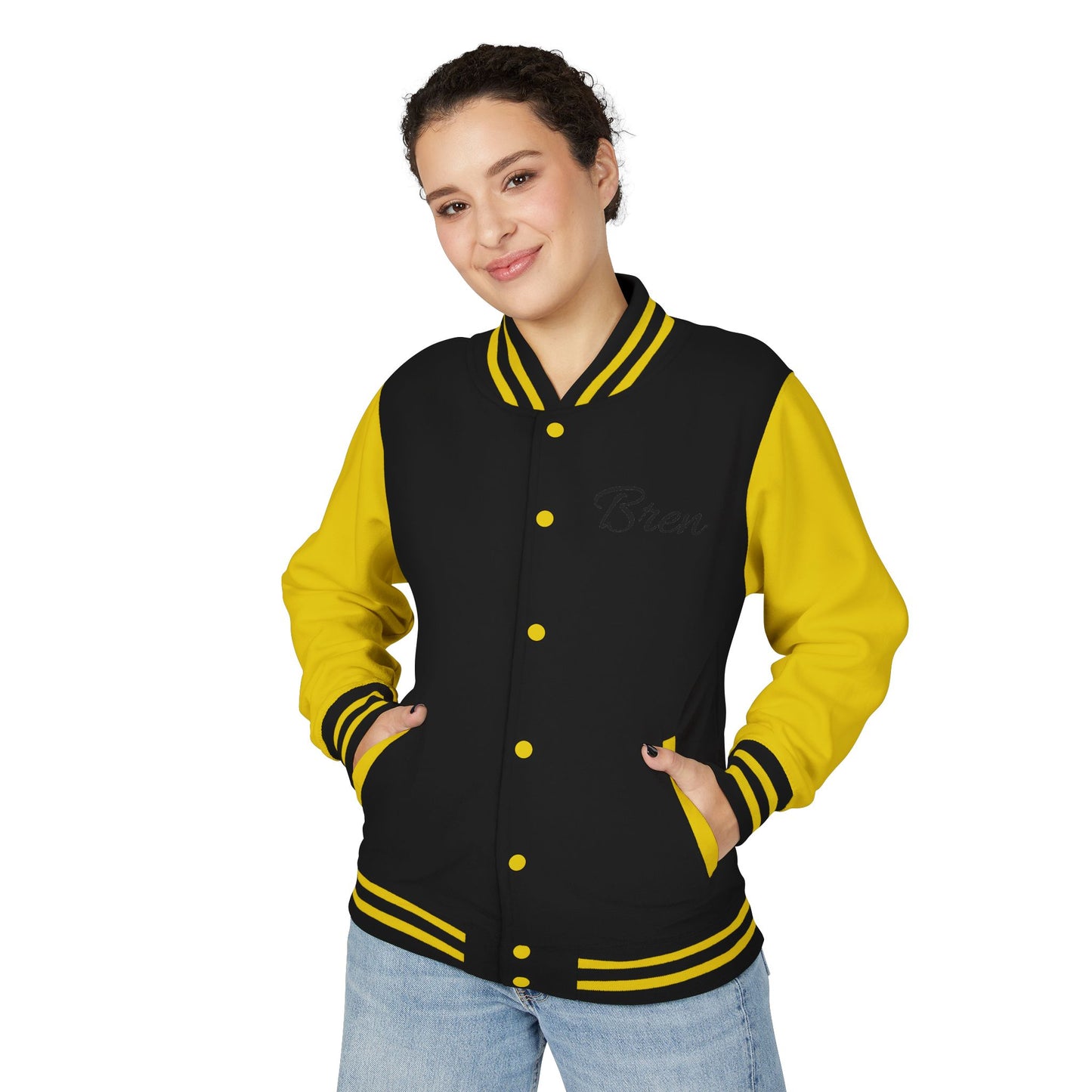 Unisex Heavyweight Letterman Jacket - Stay Strong, Never Give Up