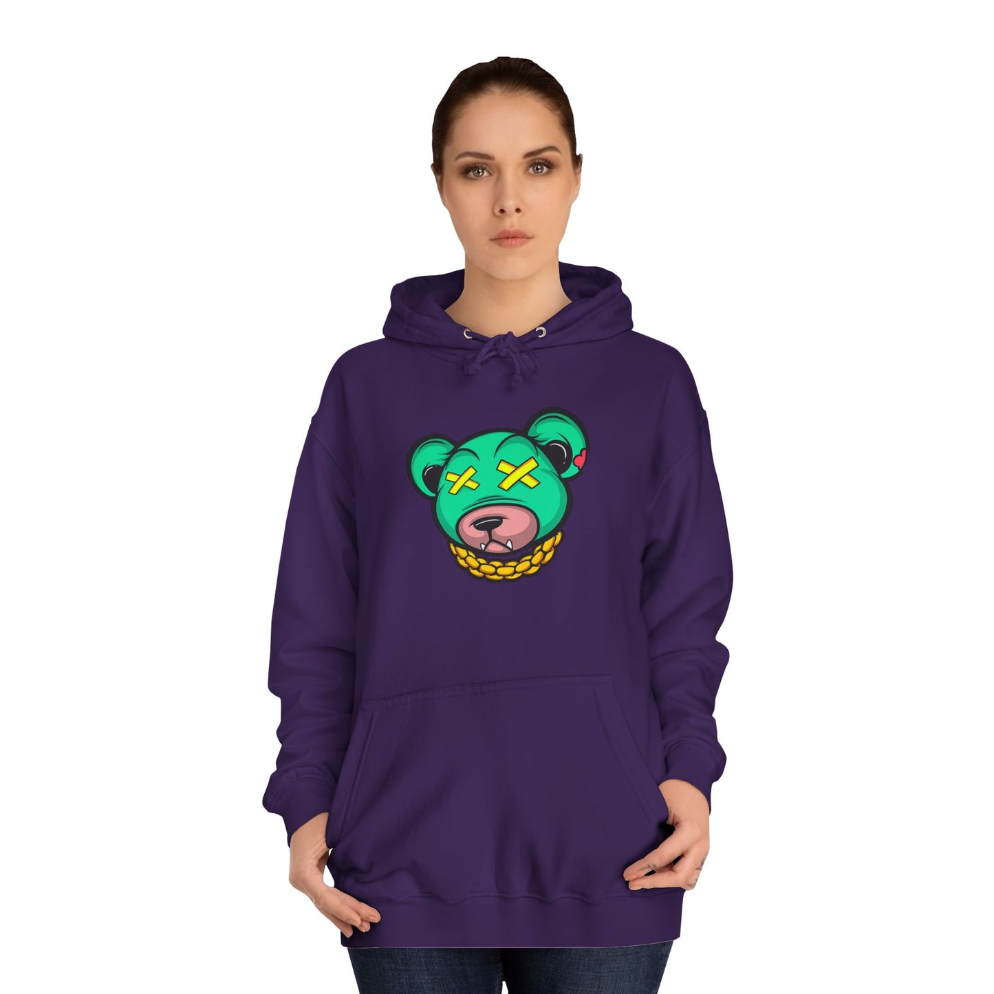 Cool Cartoon Bear Unisex College Hoodie
