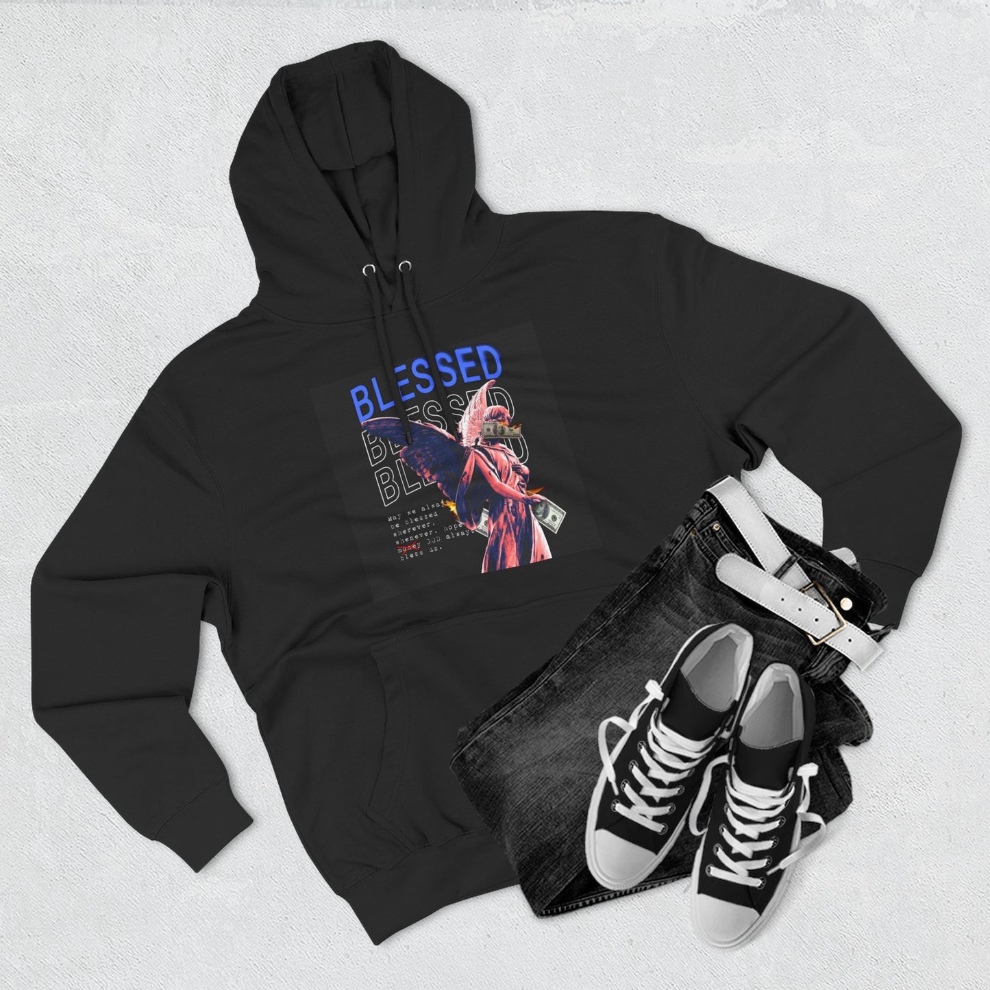 Blessed Three-Panel Fleece Hoodie - Cozy, Stylish Hoodie for Inspirational Comfort