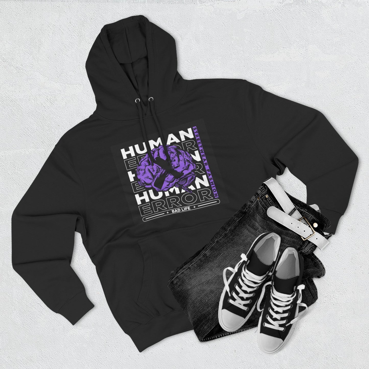 Human Error Graphic Fleece Hoodie - Cozy Streetwear for Everyday Comfort