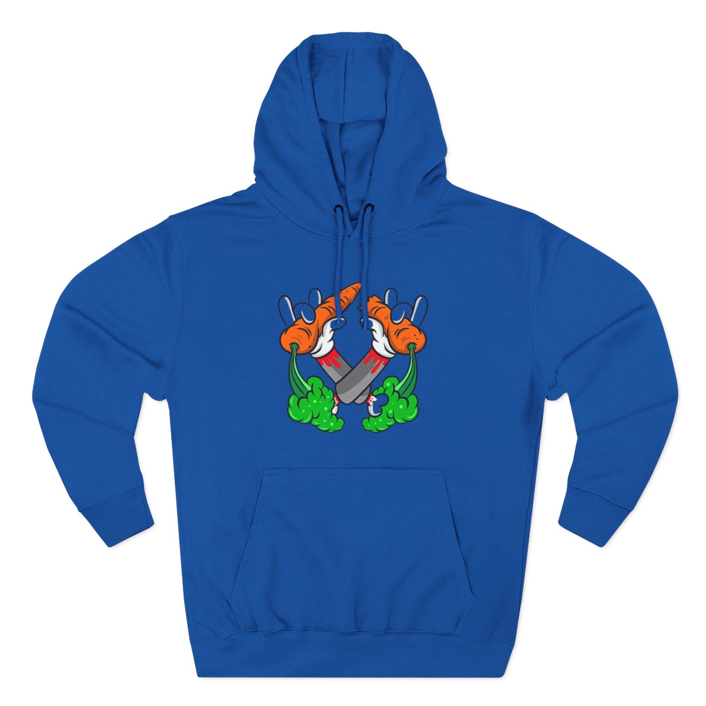 Stylish Three-Panel Fleece Hoodie with Vegetable Design
