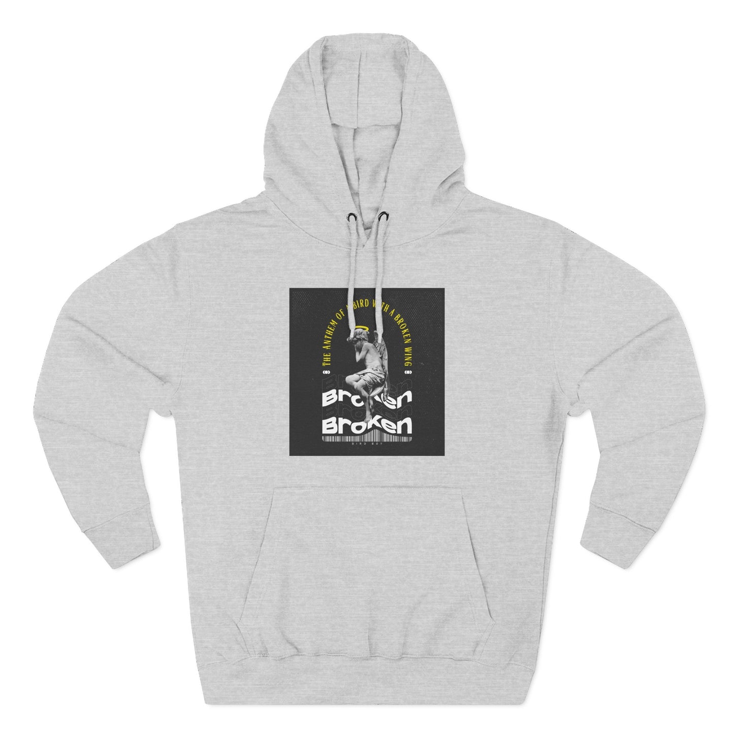 Inspirational Three-Panel Fleece Hoodie - 'Broken Yet Unbroken'