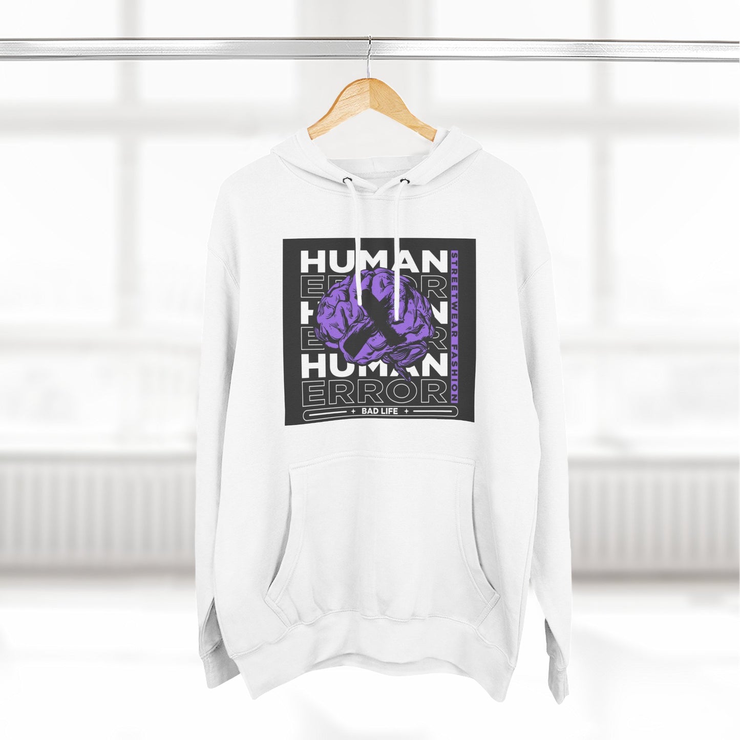 Human Error Graphic Fleece Hoodie - Cozy Streetwear for Everyday Comfort