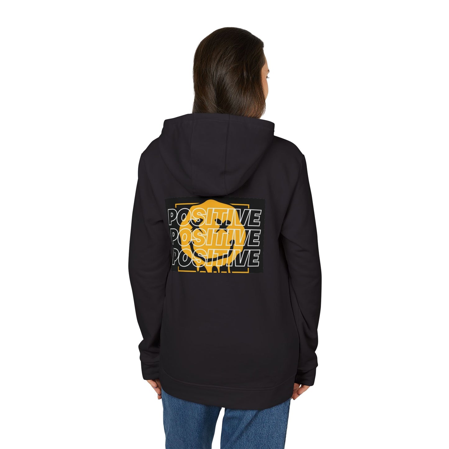 Unisex Fleece Hoodie with Positive Vibes Design