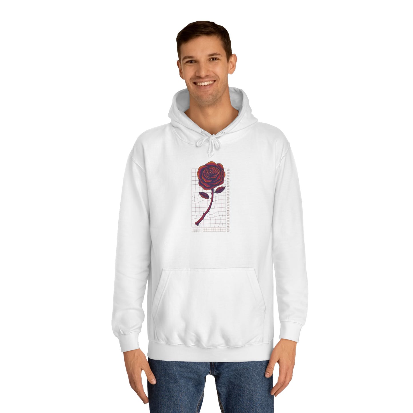 Elegant Rose Unisex College Hoodie - Stylish Floral Design for Casual Wear