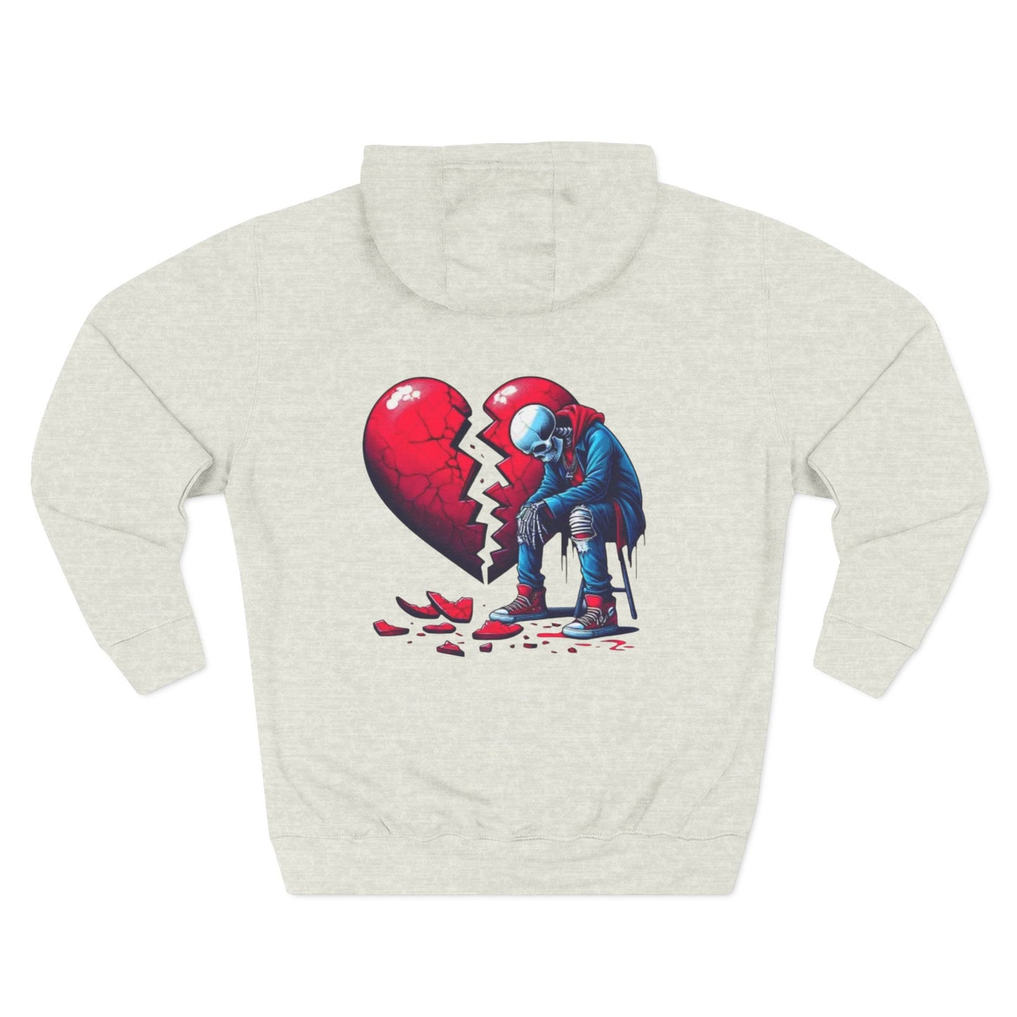 Heartbreak Art Fleece Hoodie - Cozy & Stylish for Lovers & Friends
