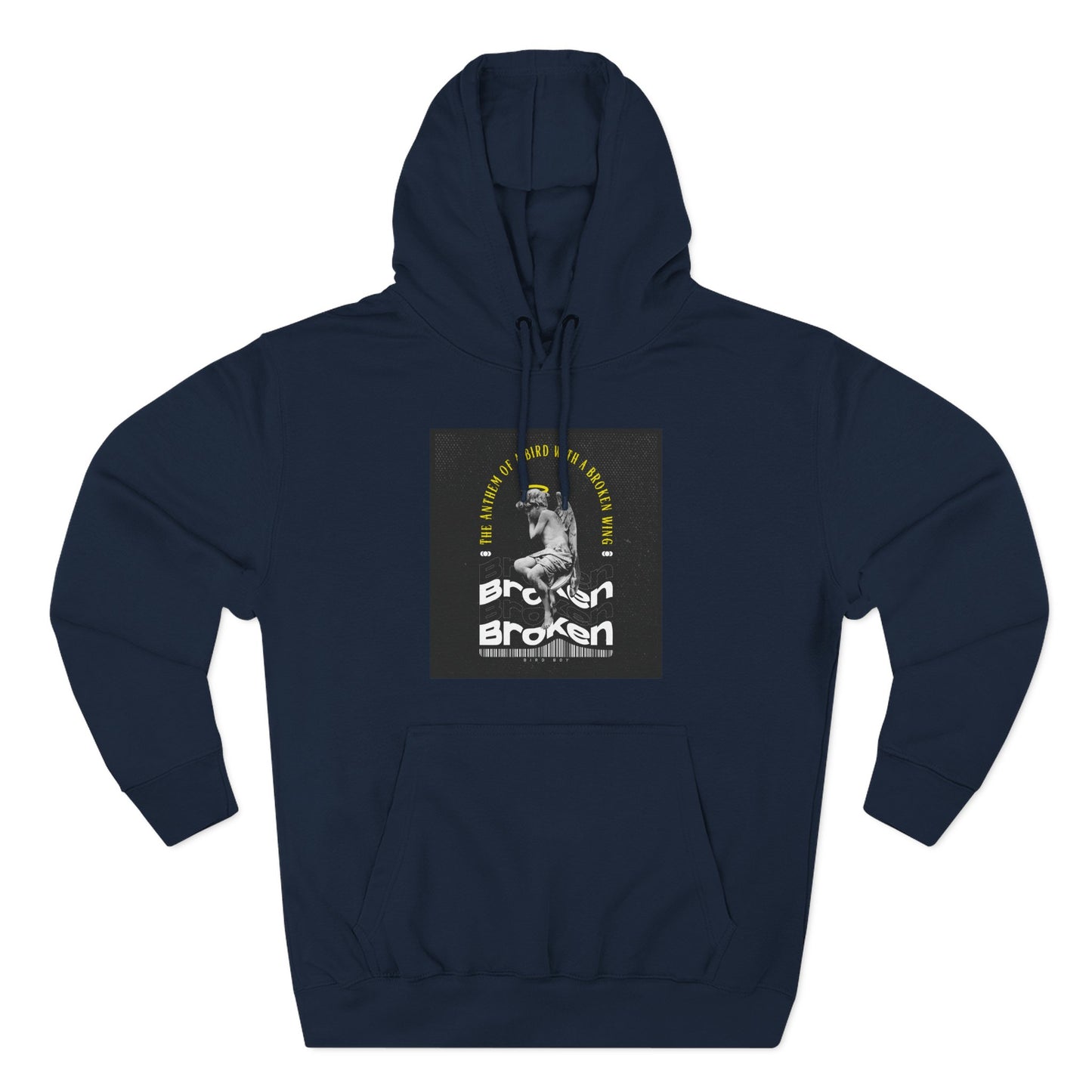 Inspirational Three-Panel Fleece Hoodie - 'Broken Yet Unbroken'