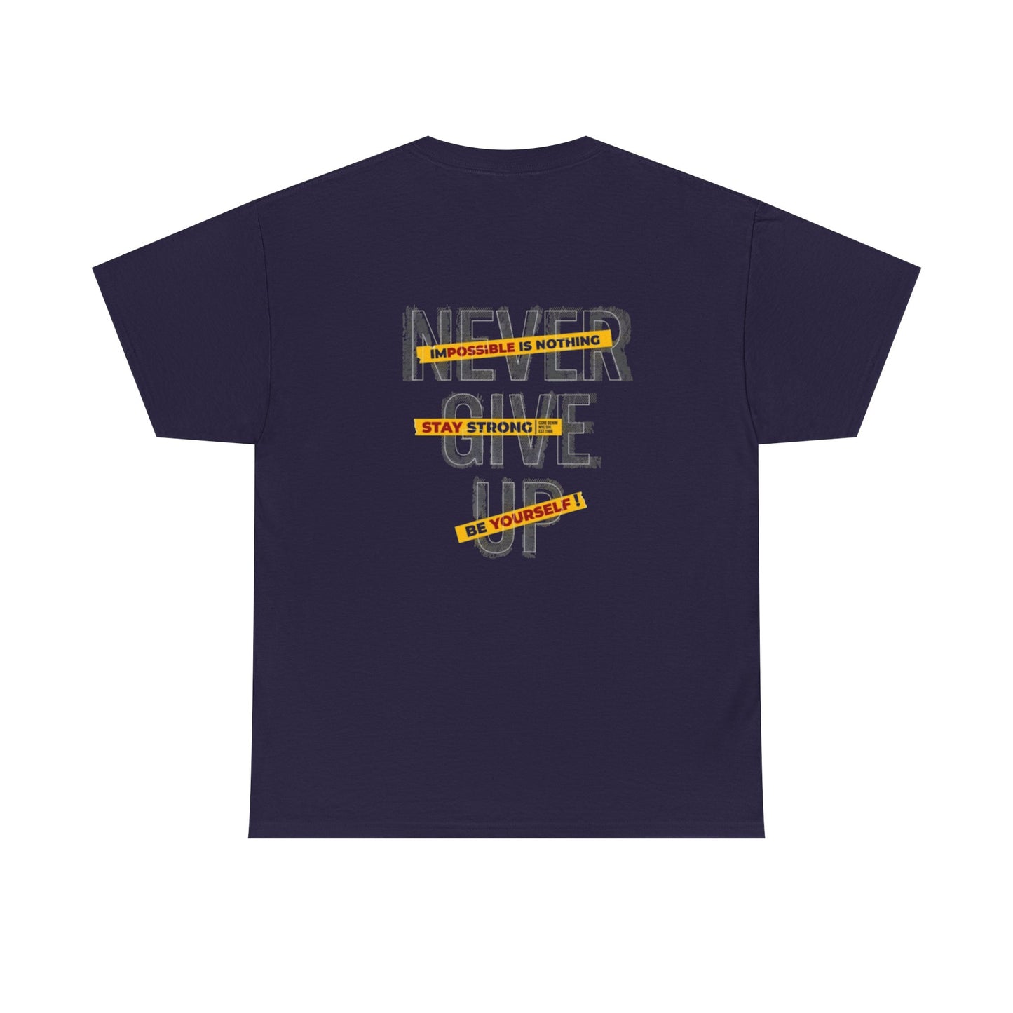 Inspirational Unisex Heavy Cotton Tee - "Never Give Up"