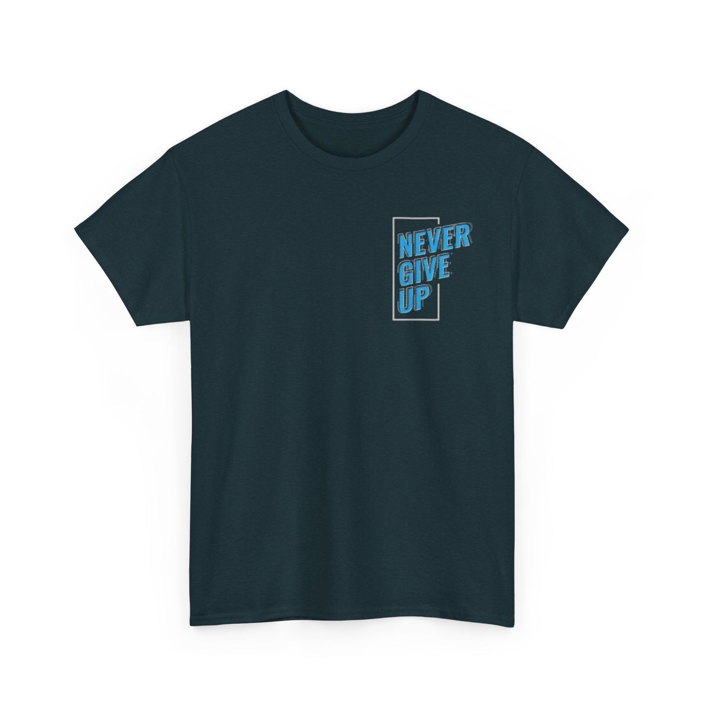 Motivational Unisex Heavy Cotton Tee - 'Never Give Up'