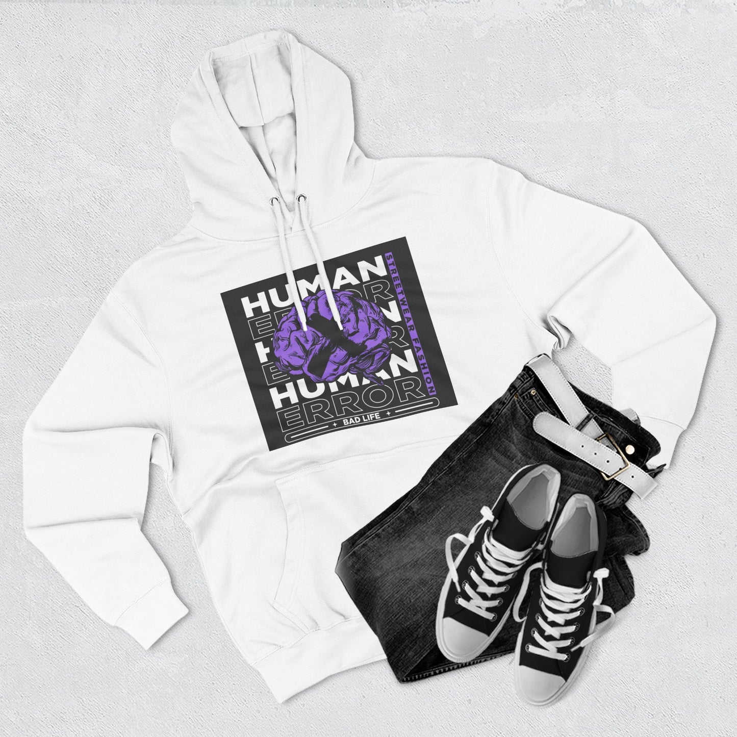 Human Error Graphic Fleece Hoodie - Cozy Streetwear for Everyday Comfort