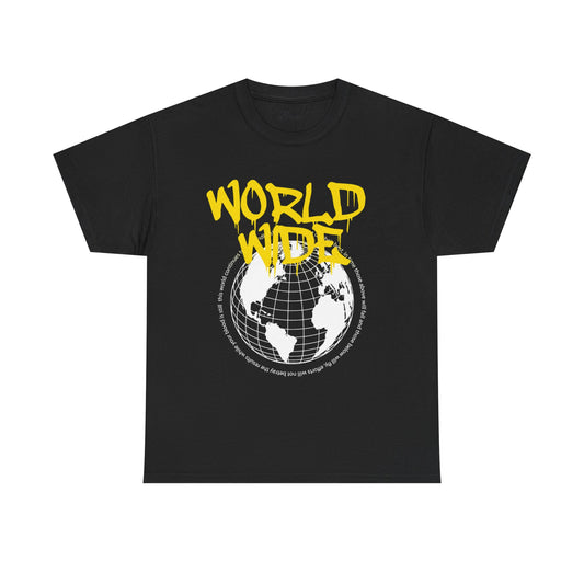 Unisex Heavy Cotton Tee - Worldwide Graphic Tee for Travel Enthusiasts