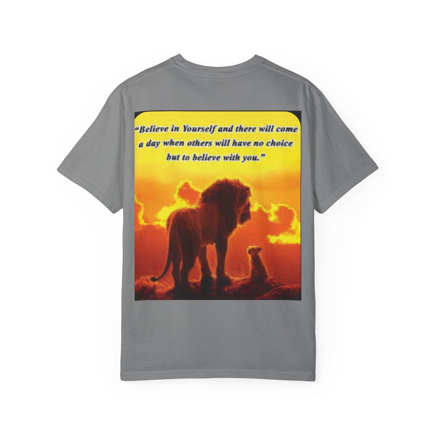 Inspirational Lion Graphic Unisex T-shirt - 'Believe in Yourself'