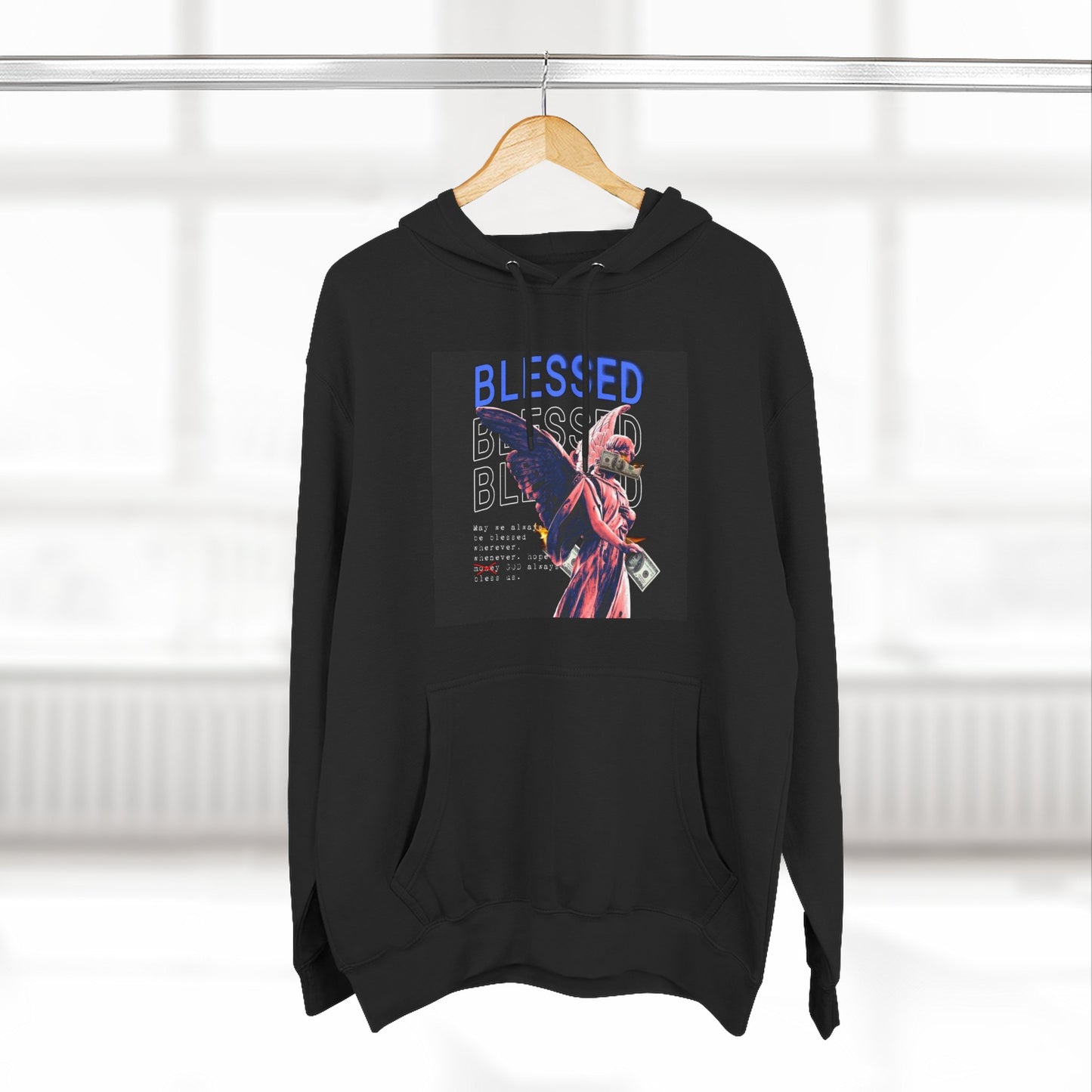 Blessed Three-Panel Fleece Hoodie - Cozy, Stylish Hoodie for Inspirational Comfort