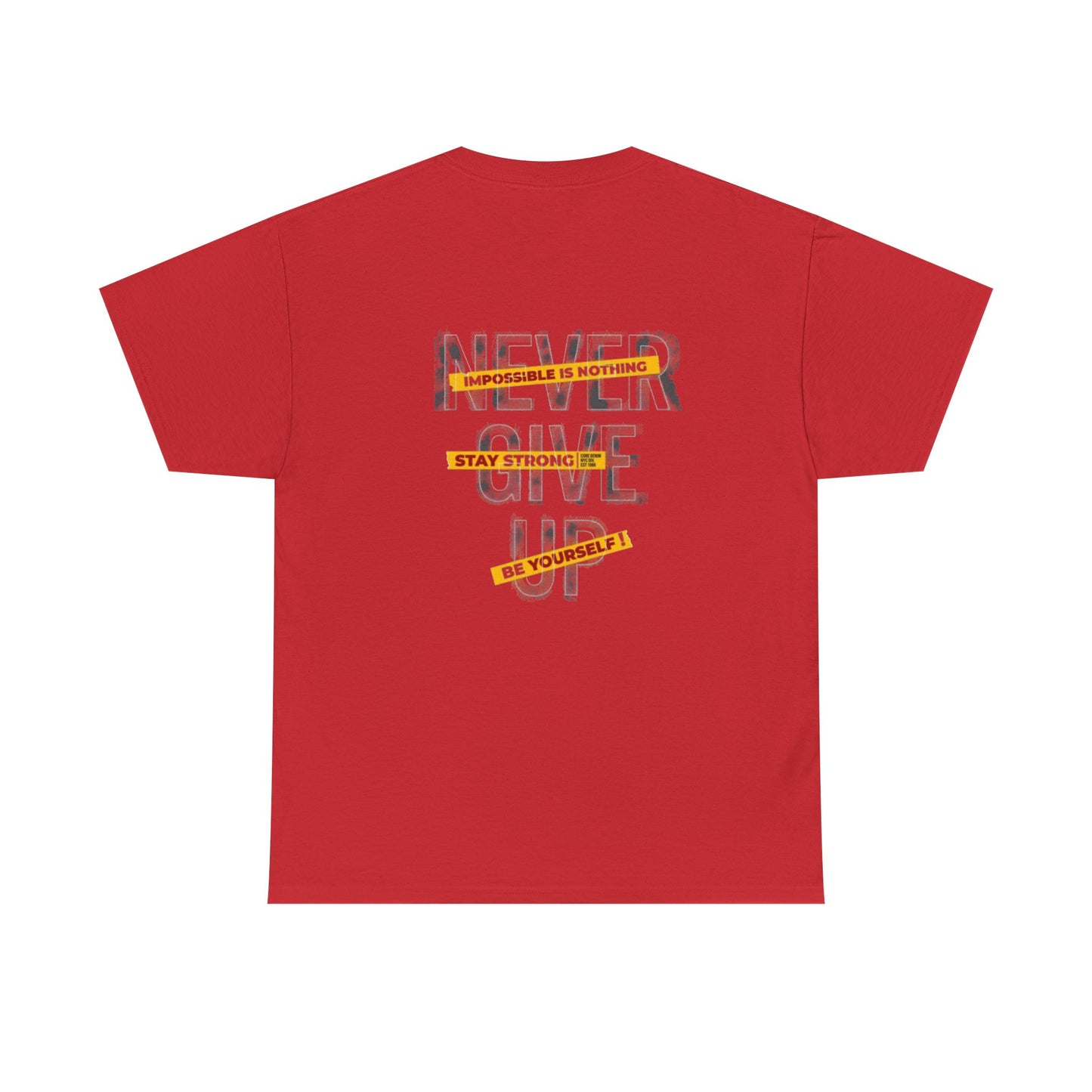 Inspirational Unisex Heavy Cotton Tee - "Never Give Up"