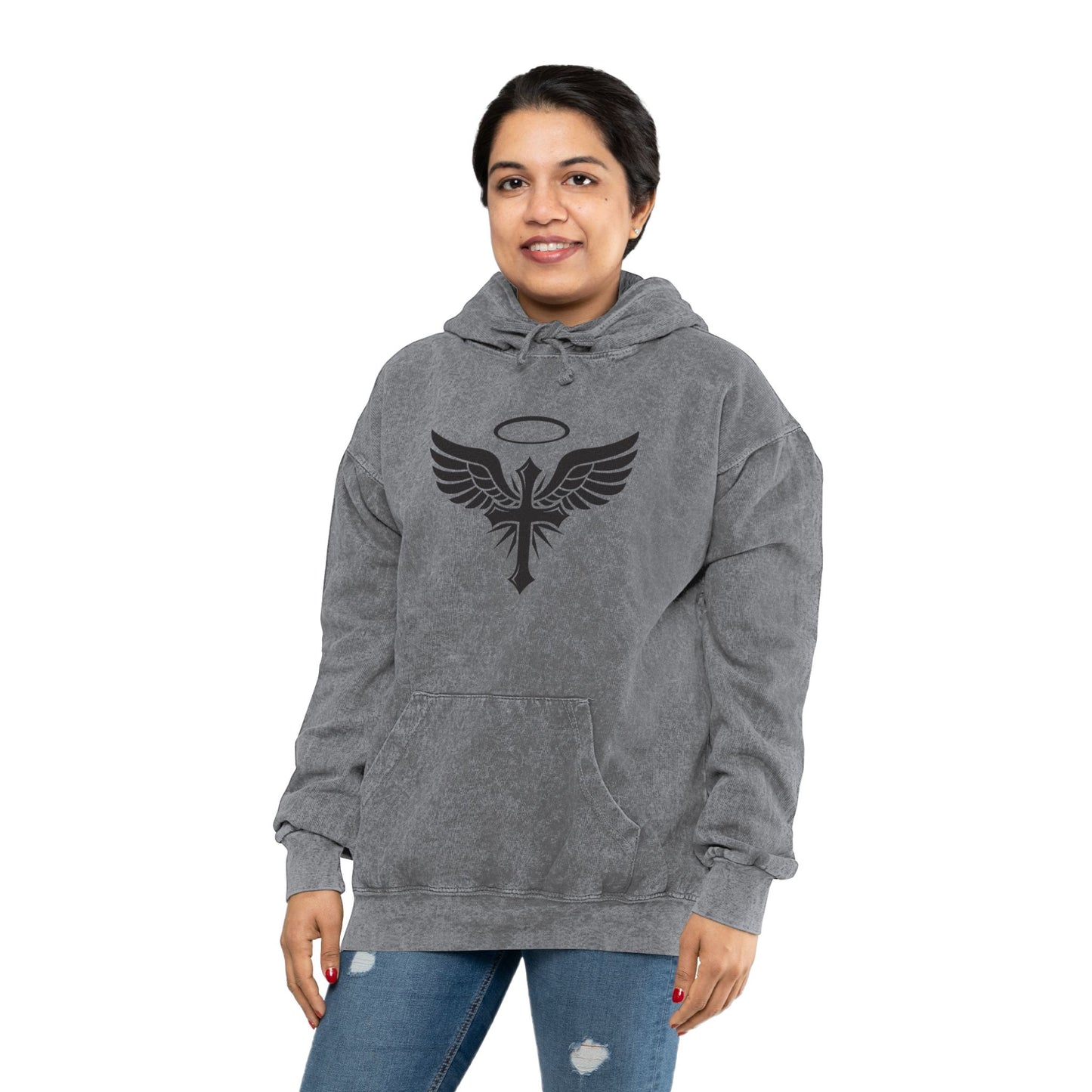 Unisex Mineral Wash Hoodie - Faith-Inspired Spiritual Wear