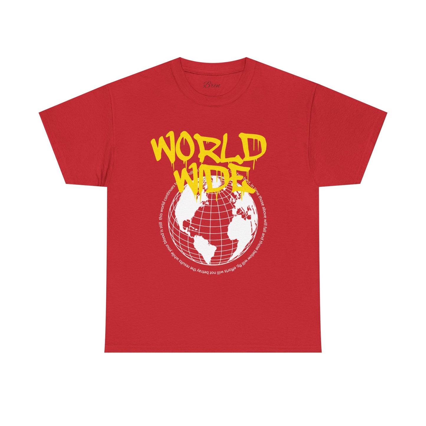 Unisex Heavy Cotton Tee - Worldwide Graphic Tee for Travel Enthusiasts