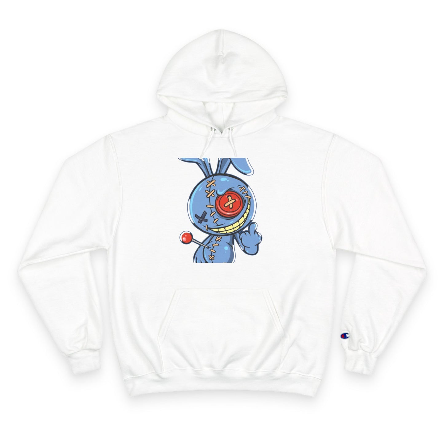 Whimsical Champion Hoodie with Unique Bunny Design