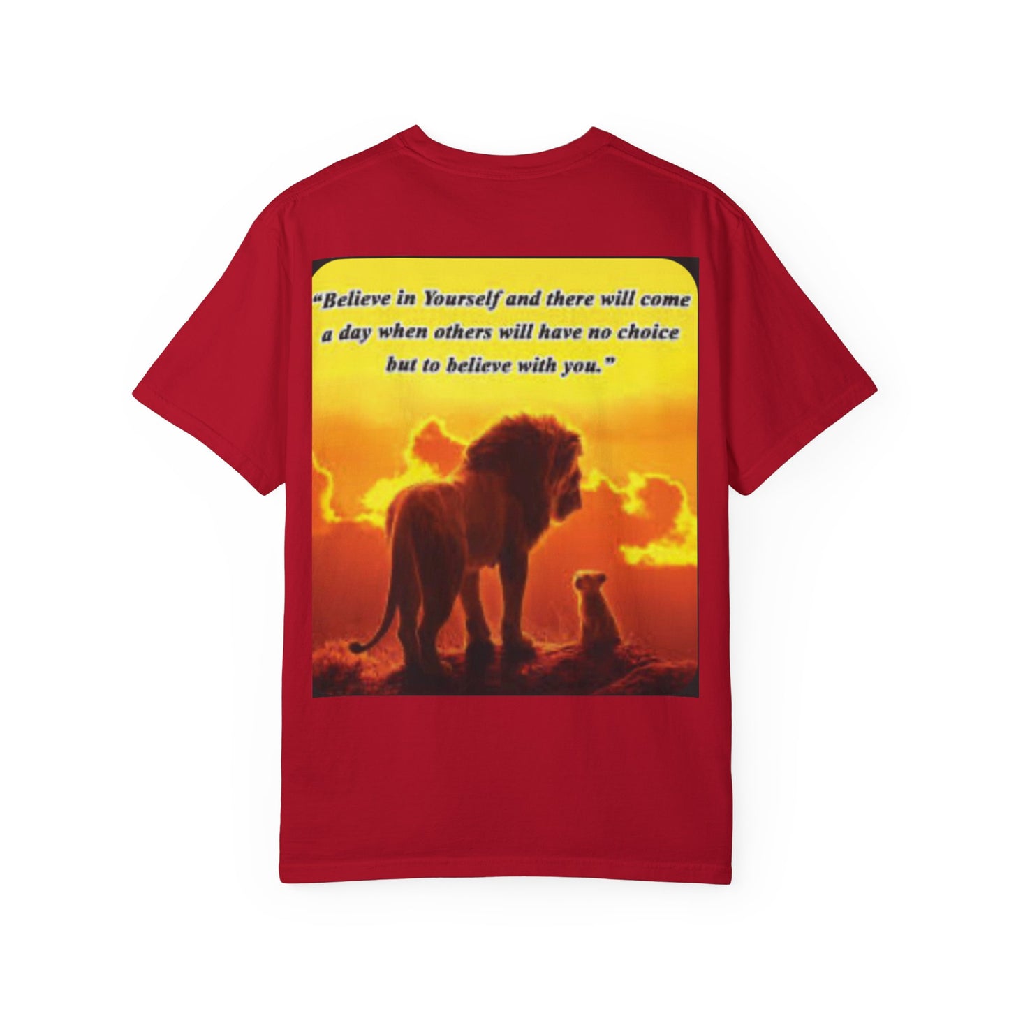 Inspirational Lion Graphic Unisex T-shirt - 'Believe in Yourself'