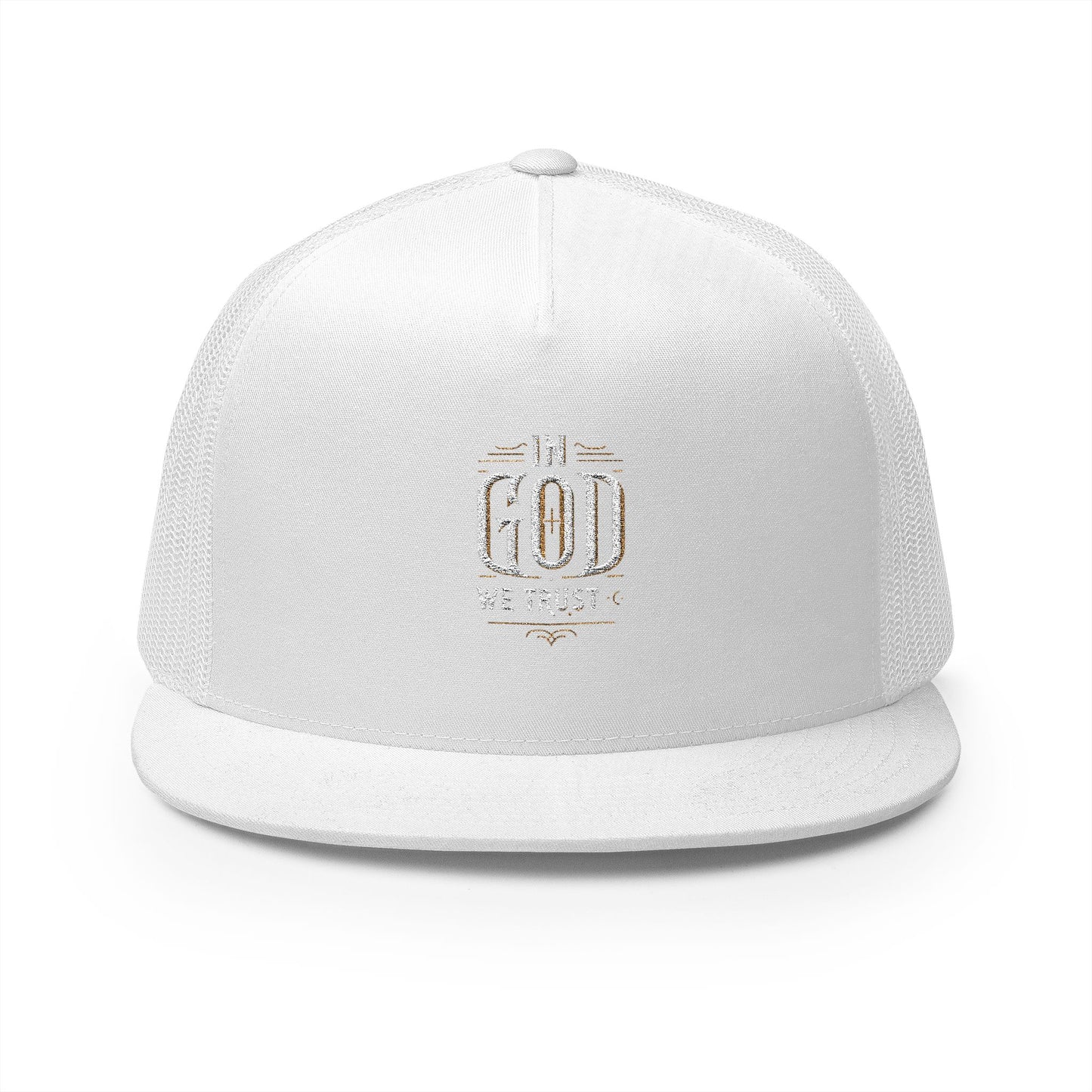 Embroidered God Trucker Cap - Stylish 5 Panel Hat for Faith & Fashion