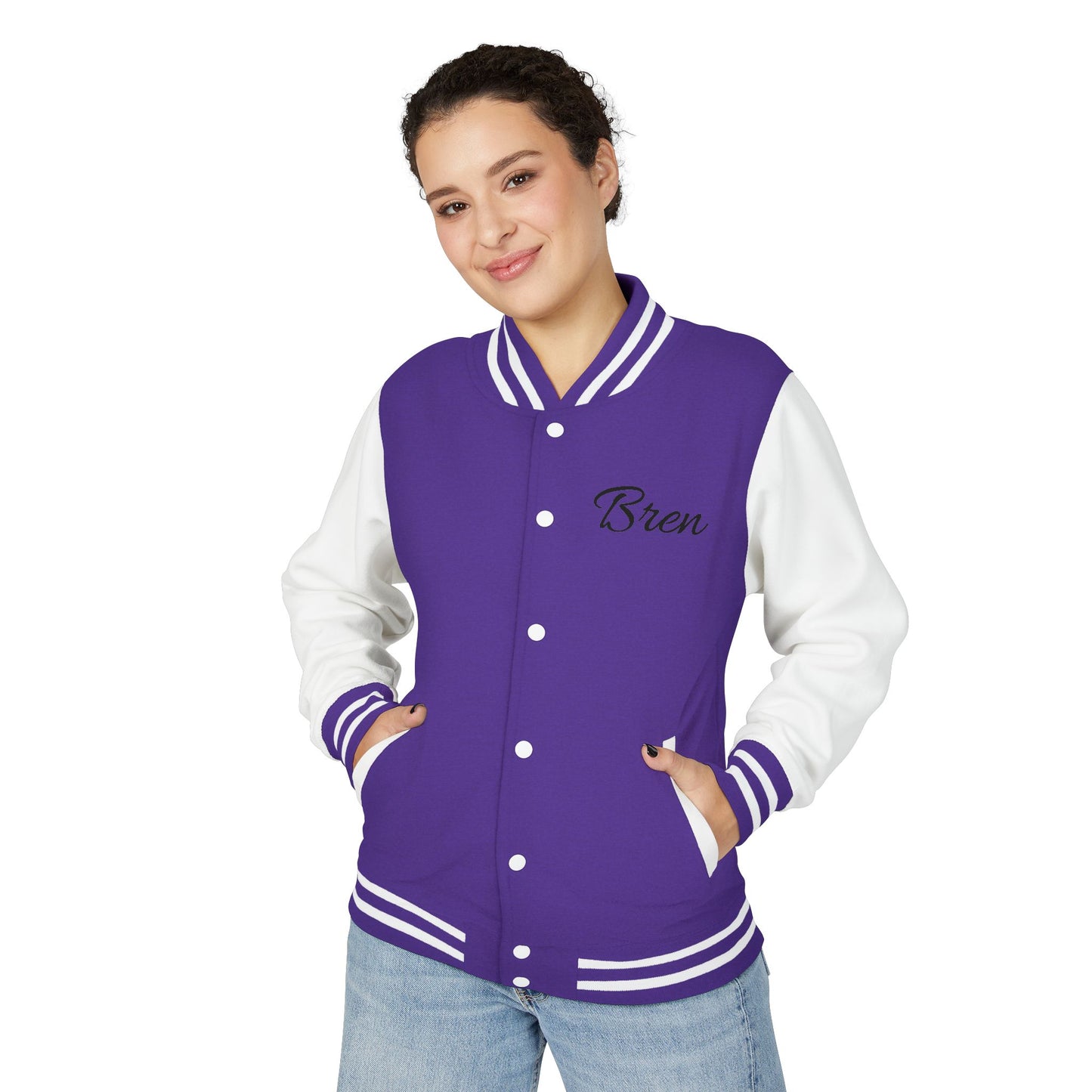 Unisex Heavyweight Letterman Jacket - Stay Strong, Never Give Up