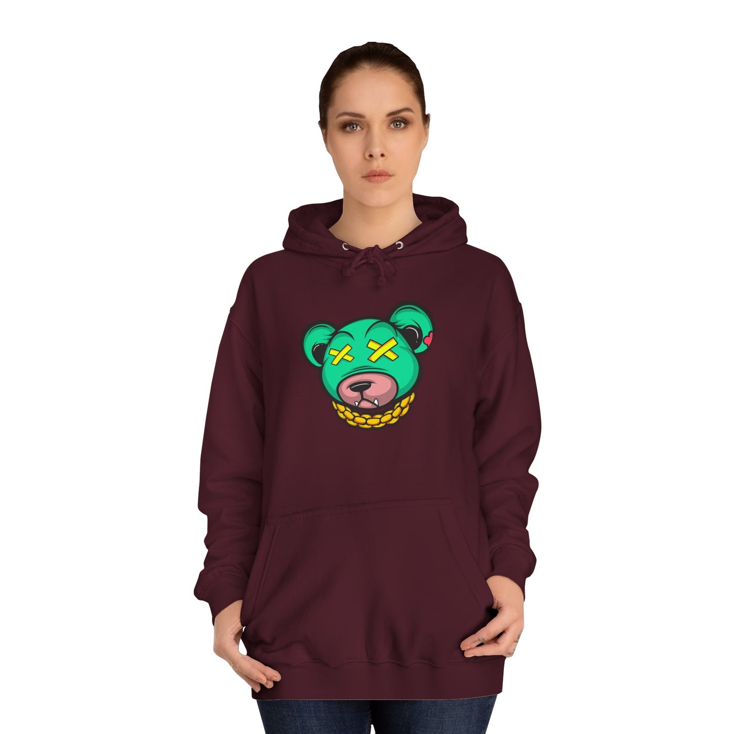 Cool Cartoon Bear Unisex College Hoodie