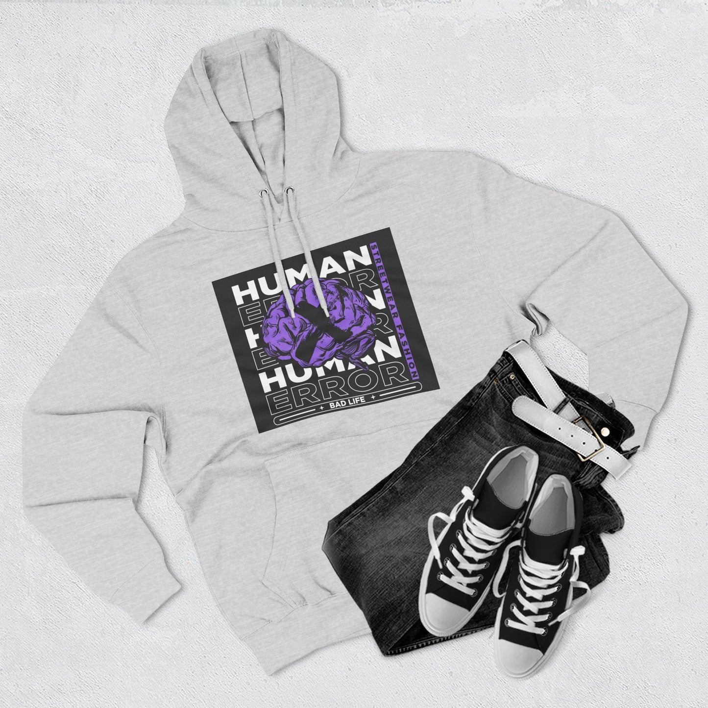 Human Error Graphic Fleece Hoodie - Cozy Streetwear for Everyday Comfort