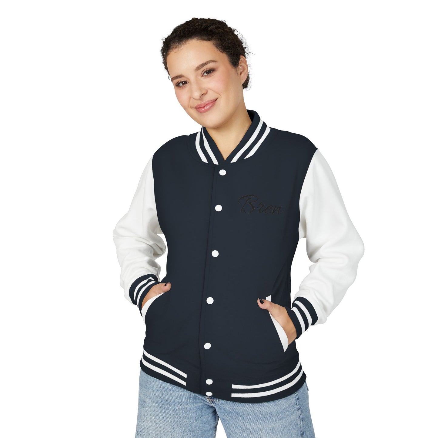 Unisex Heavyweight Letterman Jacket - Stay Strong, Never Give Up