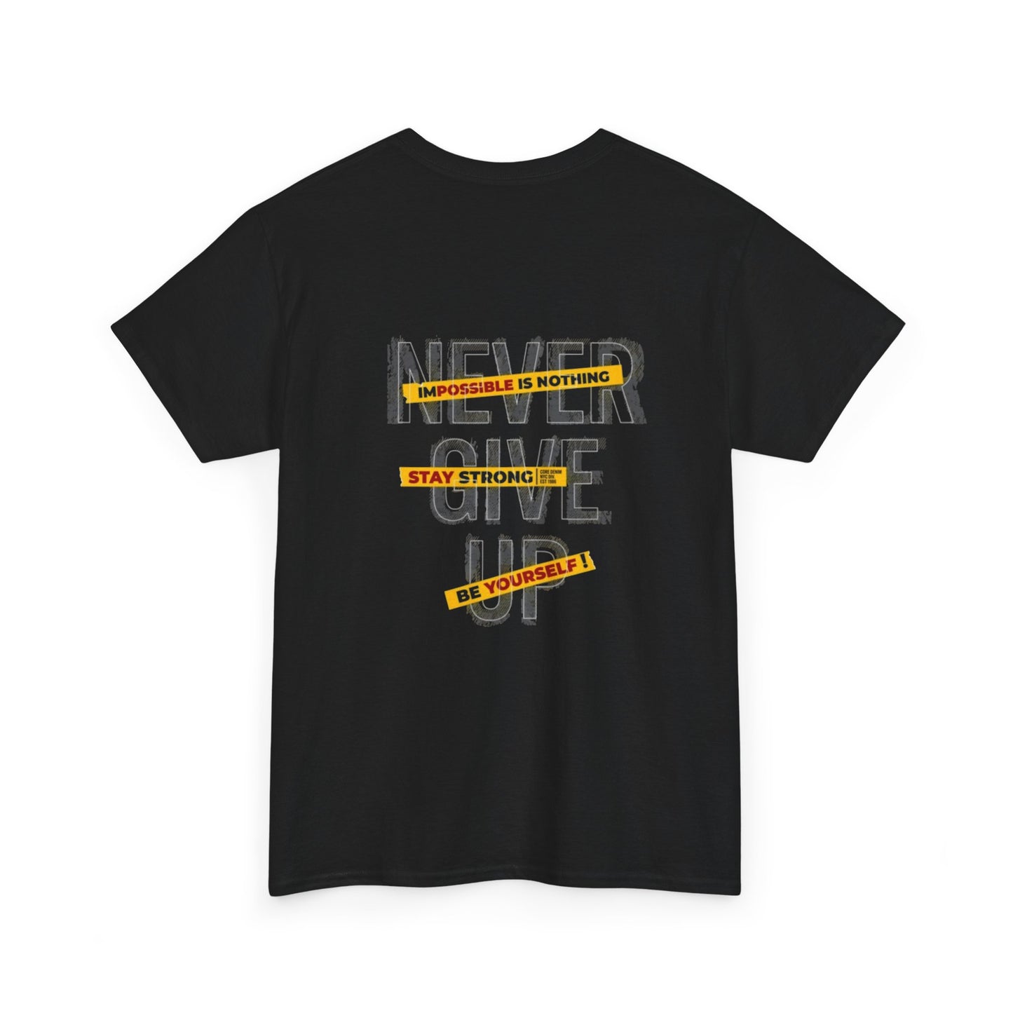 Inspirational Unisex Heavy Cotton Tee - "Never Give Up"