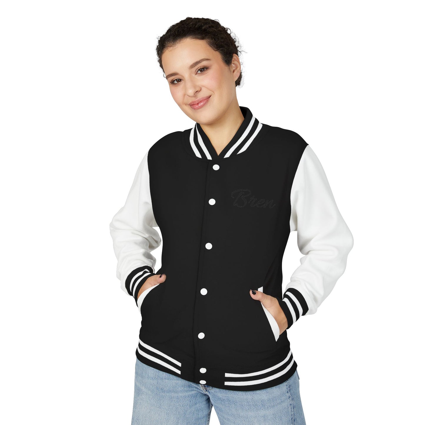 Unisex Heavyweight Letterman Jacket - Stay Strong, Never Give Up